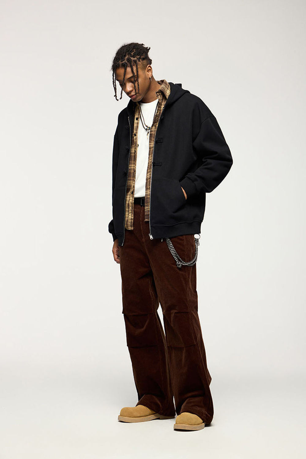 Men's 410g Fleece Zip-Up Hoodie with Toggle Buttons