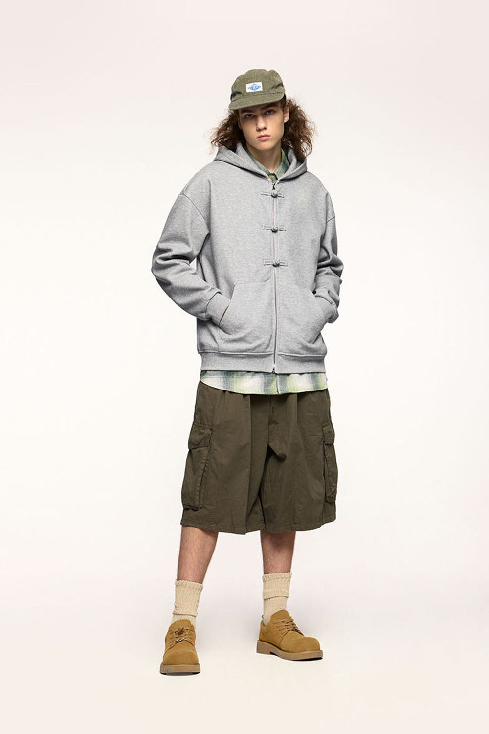 Men's 410g Fleece Zip-Up Hoodie with Toggle Buttons