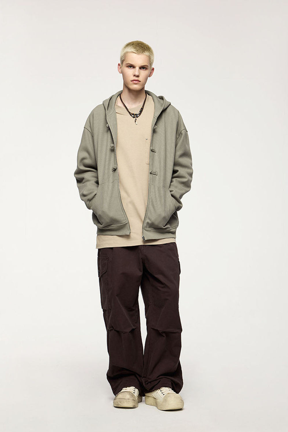 Men's 410g Fleece Zip-Up Hoodie with Toggle Buttons