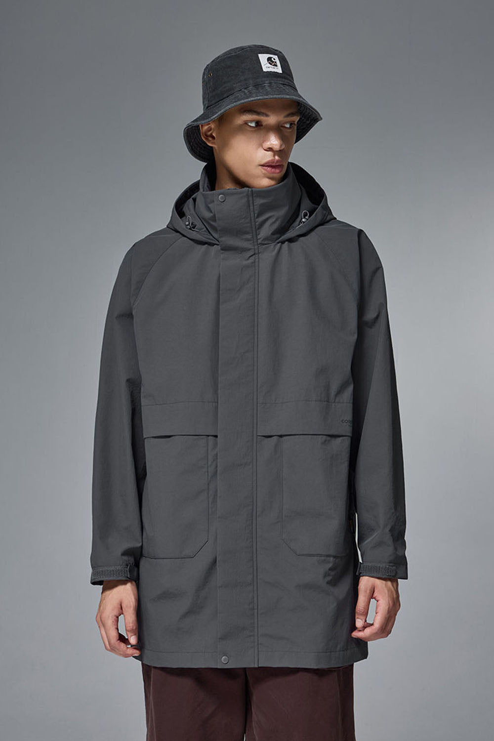 Men's CORDURA Hooded Long Windbreaker Jacket