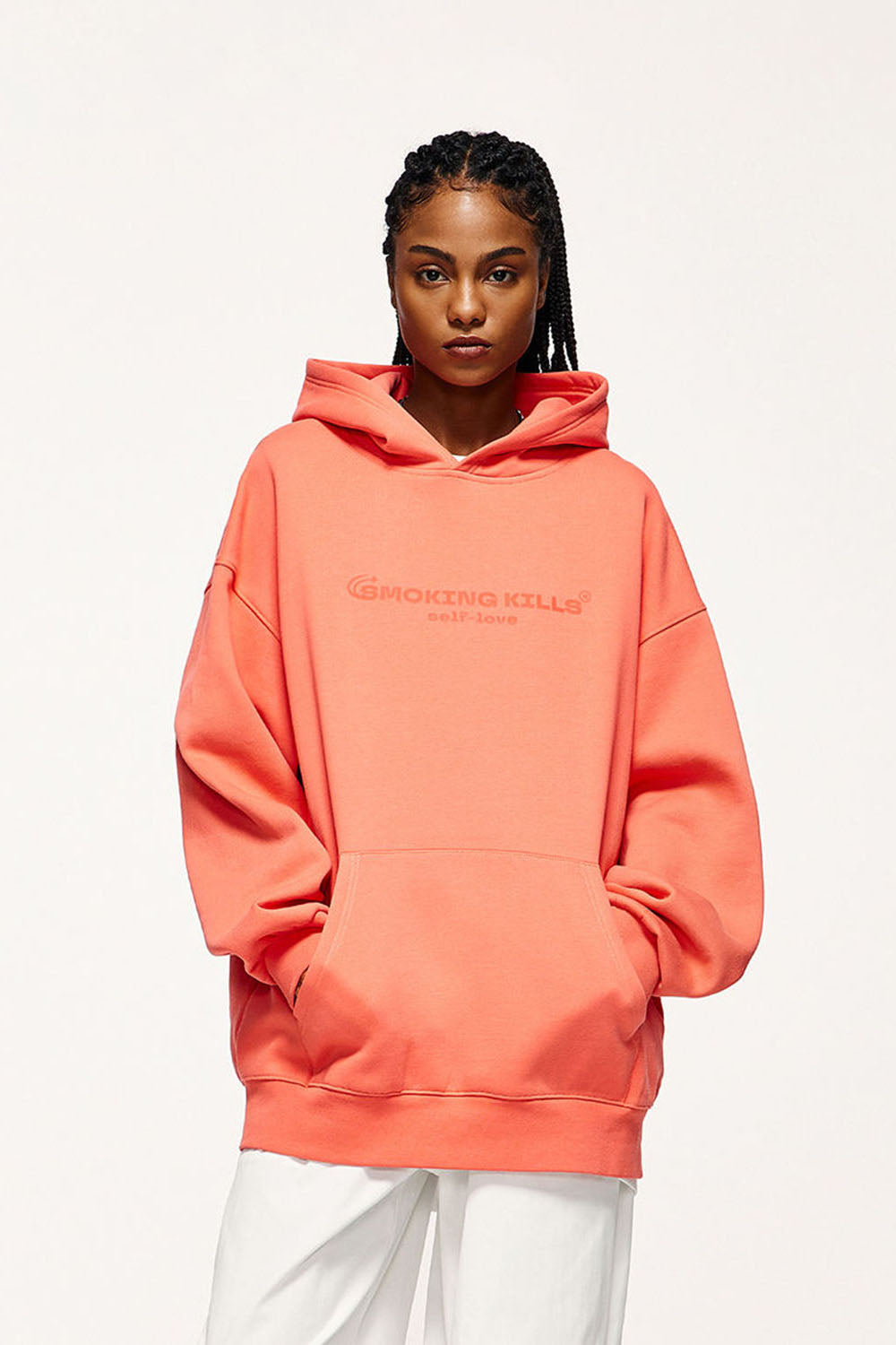 350G Gel Printed Fleece-Lined Hoodie