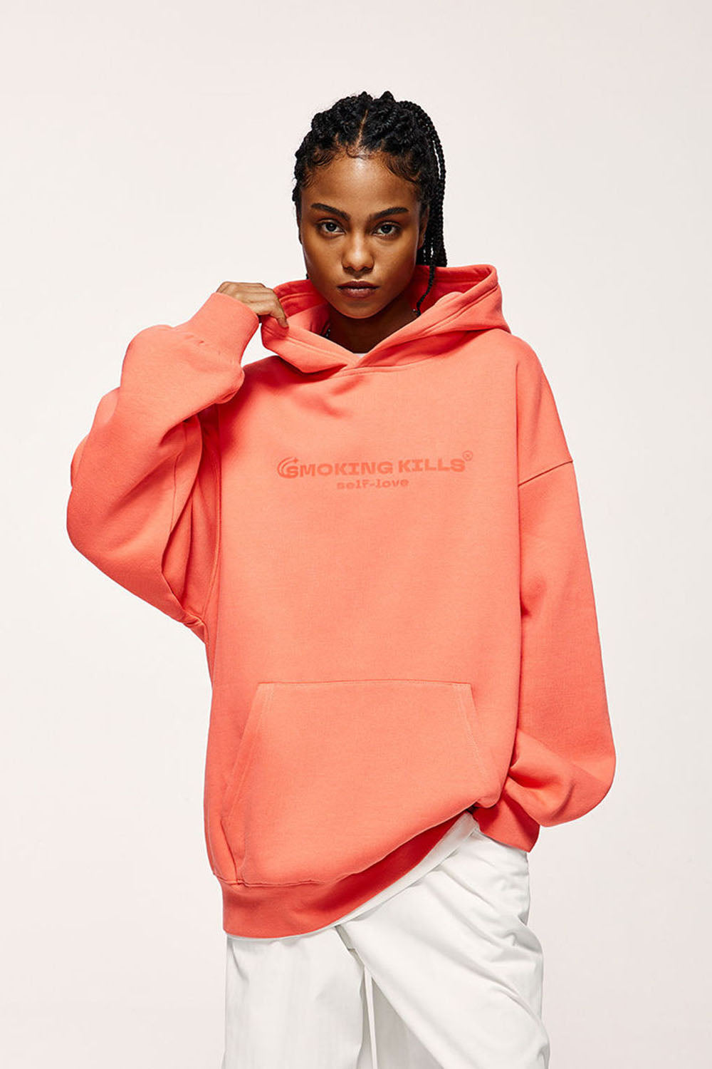 350G Gel Printed Fleece-Lined Hoodie