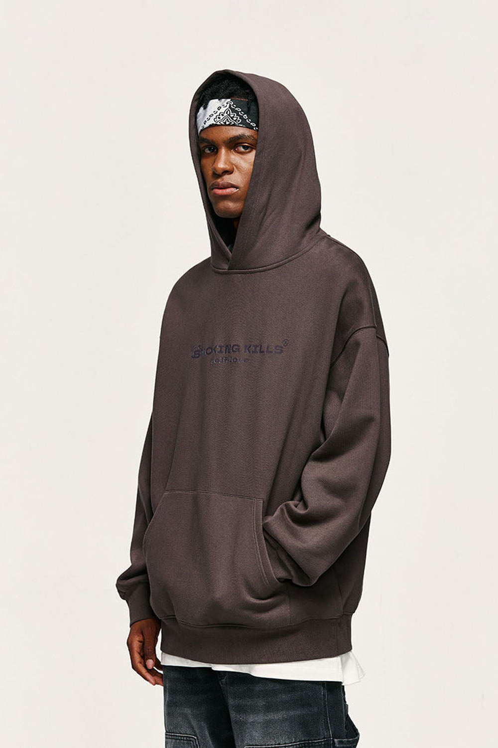 350G Gel Printed Fleece-Lined Hoodie