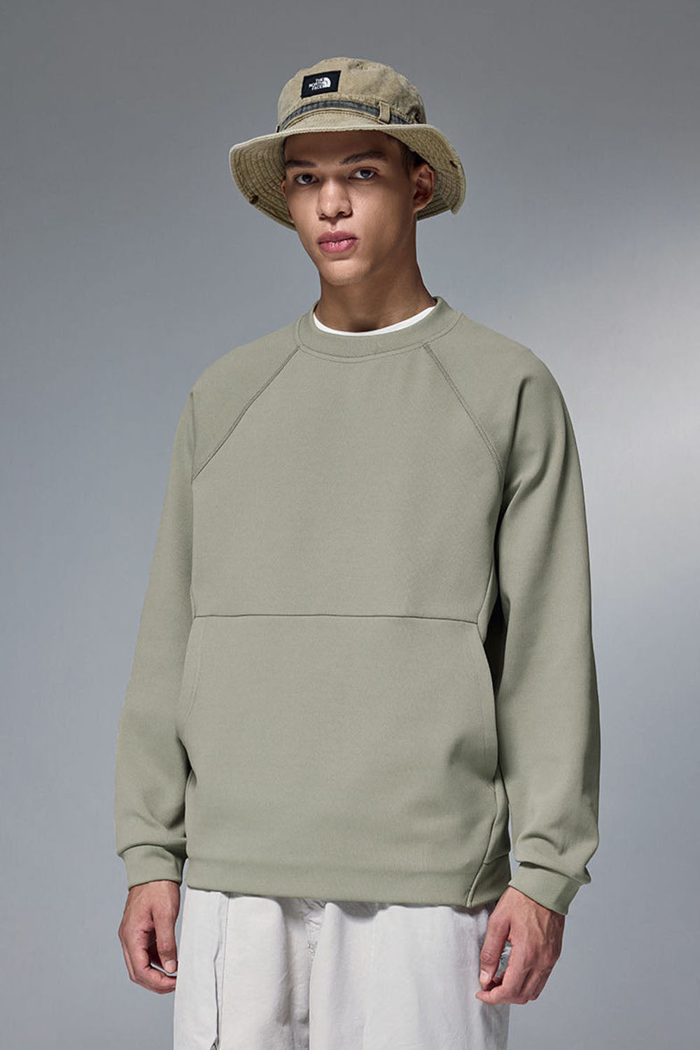 Men's Intelligent Temperature Control Fleece Crew Neck Sweatshirt 380g Solid Color Streetwear