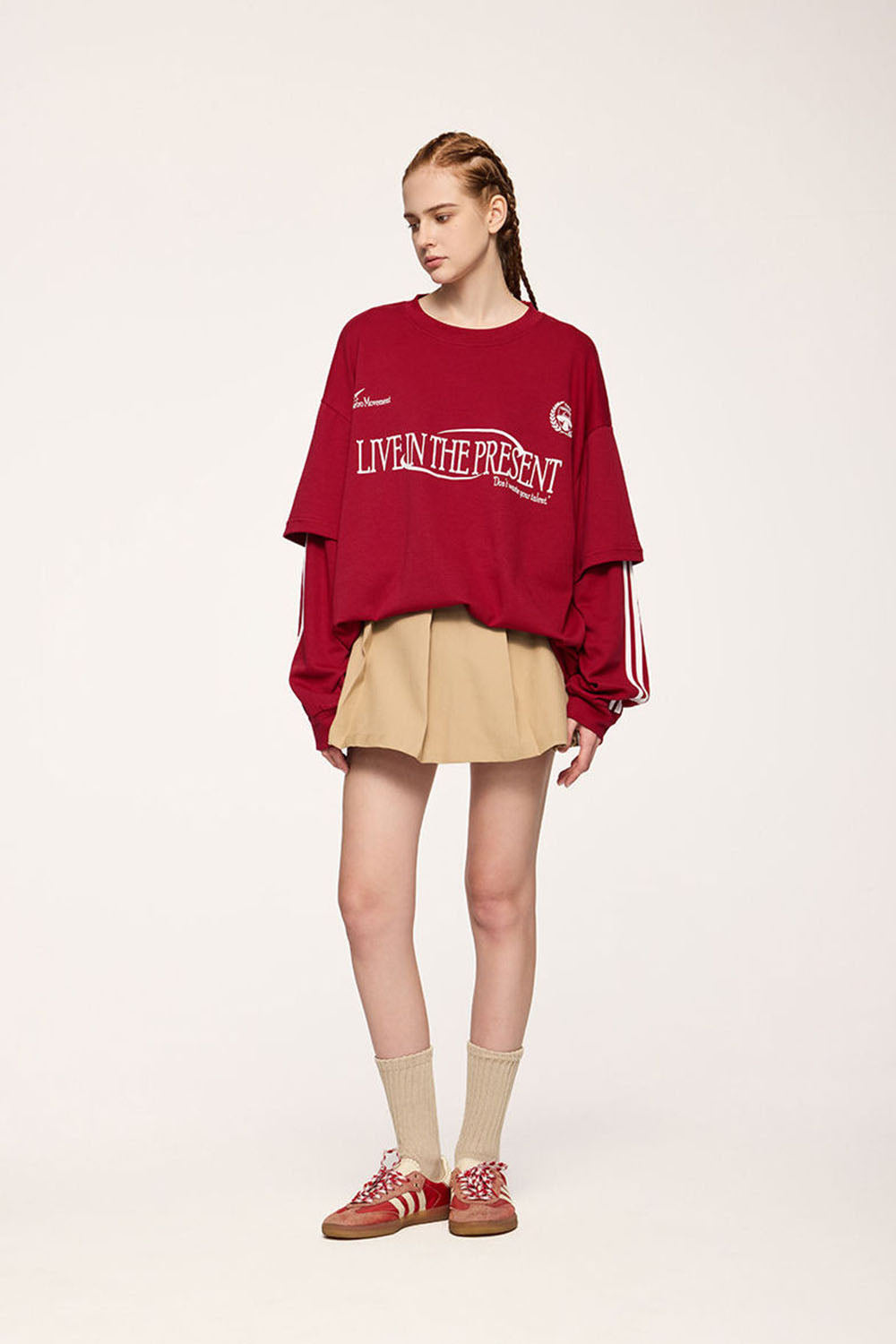 Faux Layered Long Sleeve T-Shirt Loose Top