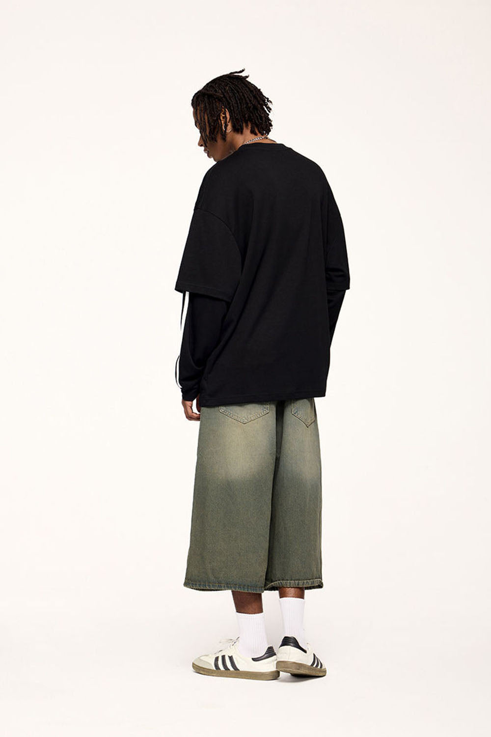 Faux Layered Long Sleeve T-Shirt Loose Top