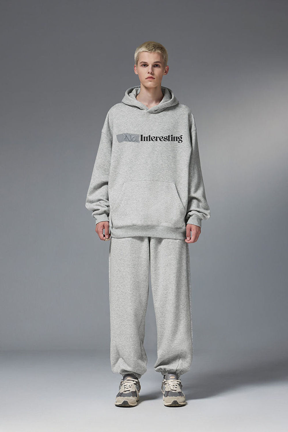 Men's Flame Print Velour Basic Hoodie with Tape Detail