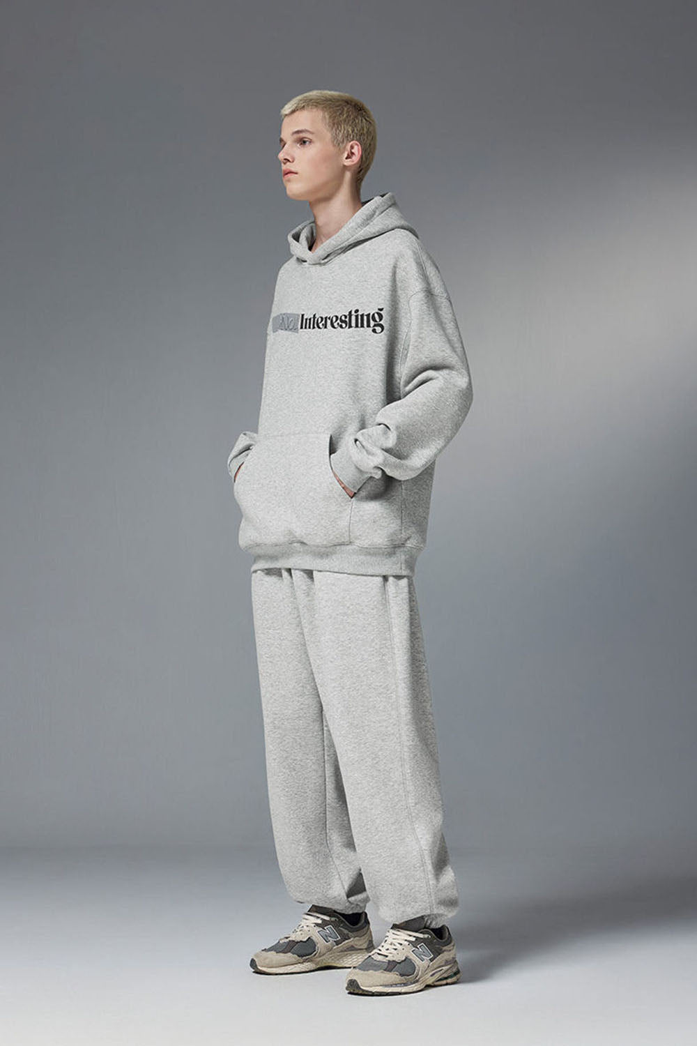 Men's Flame Print Velour Basic Hoodie with Tape Detail