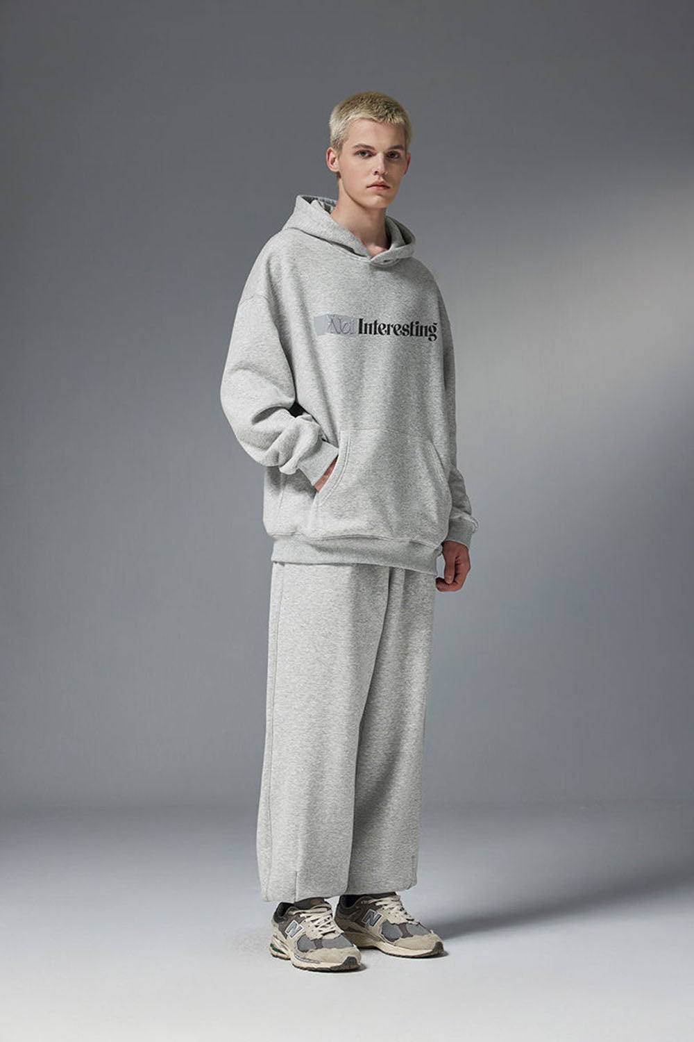 Men's Flame Print Velour Basic Hoodie with Tape Detail