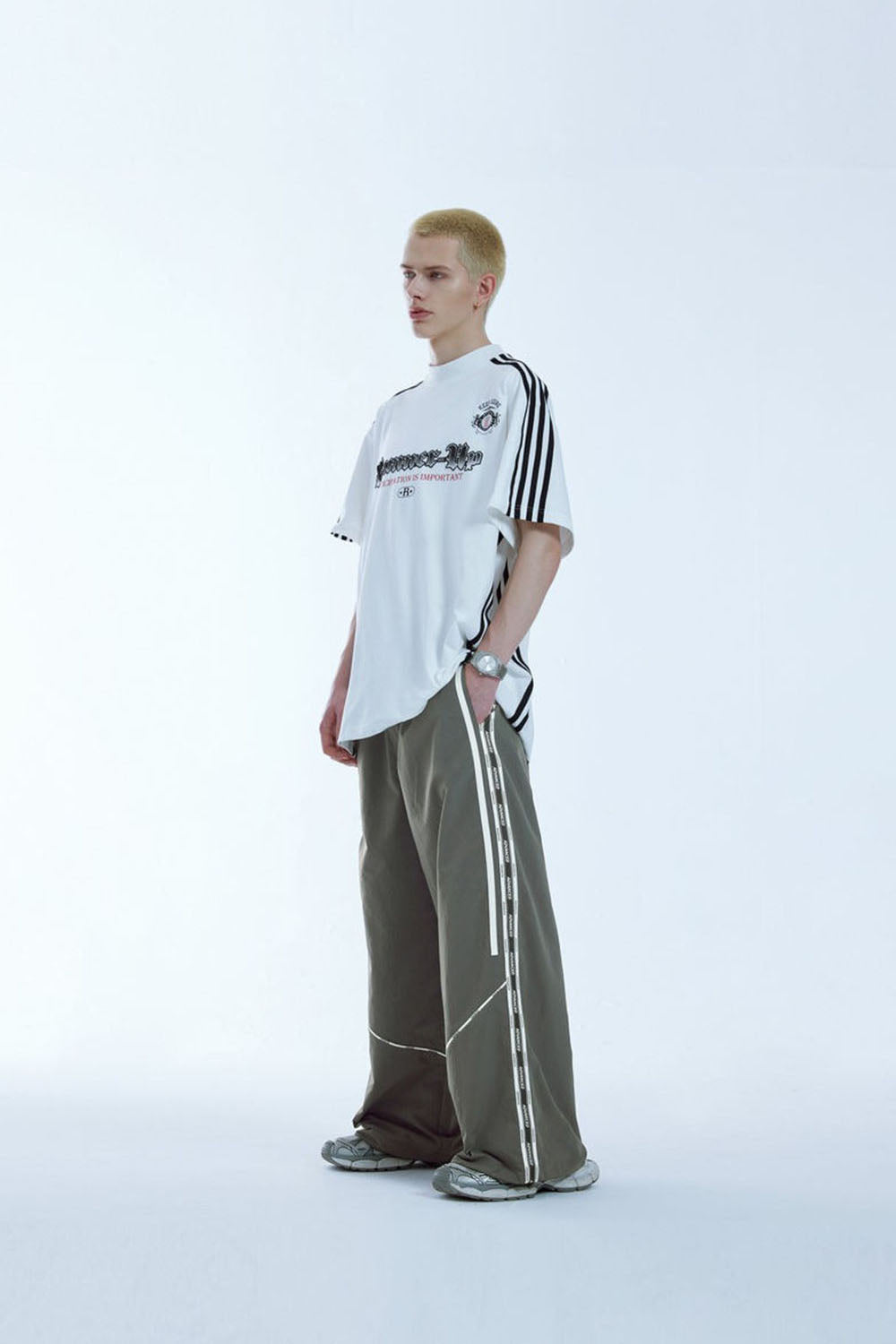 Tailored Print Patchwork Wide-Leg Pants in Vintage Casual Style