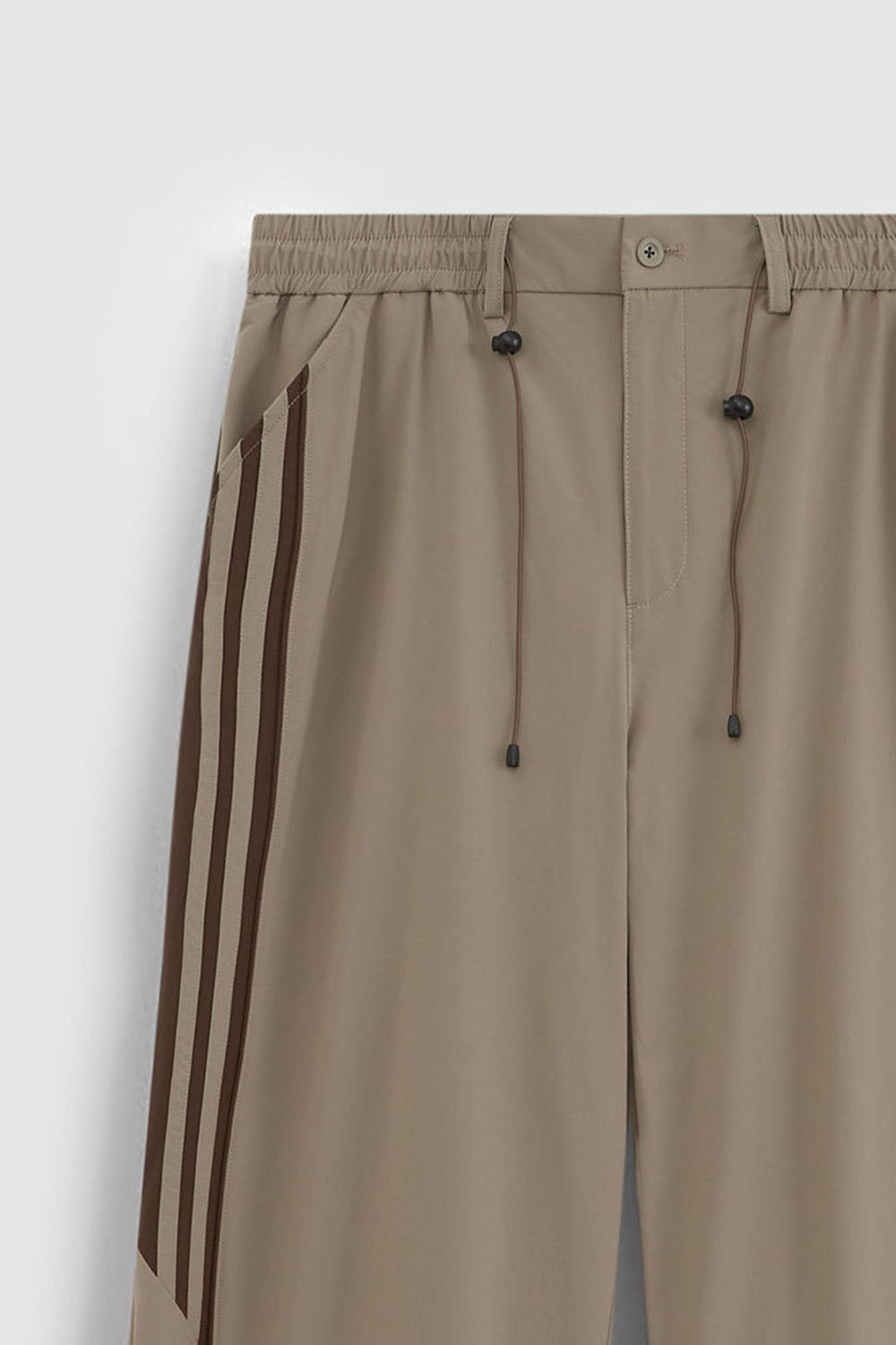 Color Block Panel A-Line Wide-Leg Pants: Casual Long Pants with Contrasting Stripes