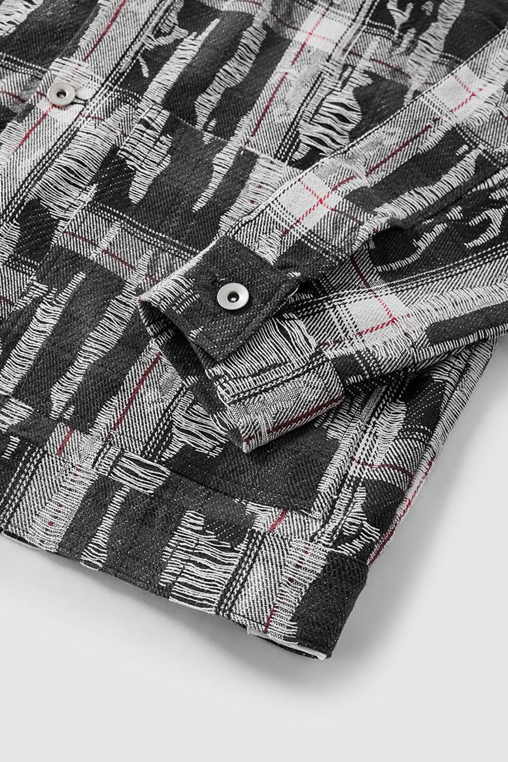 Deconstructed Plaid Shirt Jacket: Loose-Fit Casual Long Sleeve Shirt