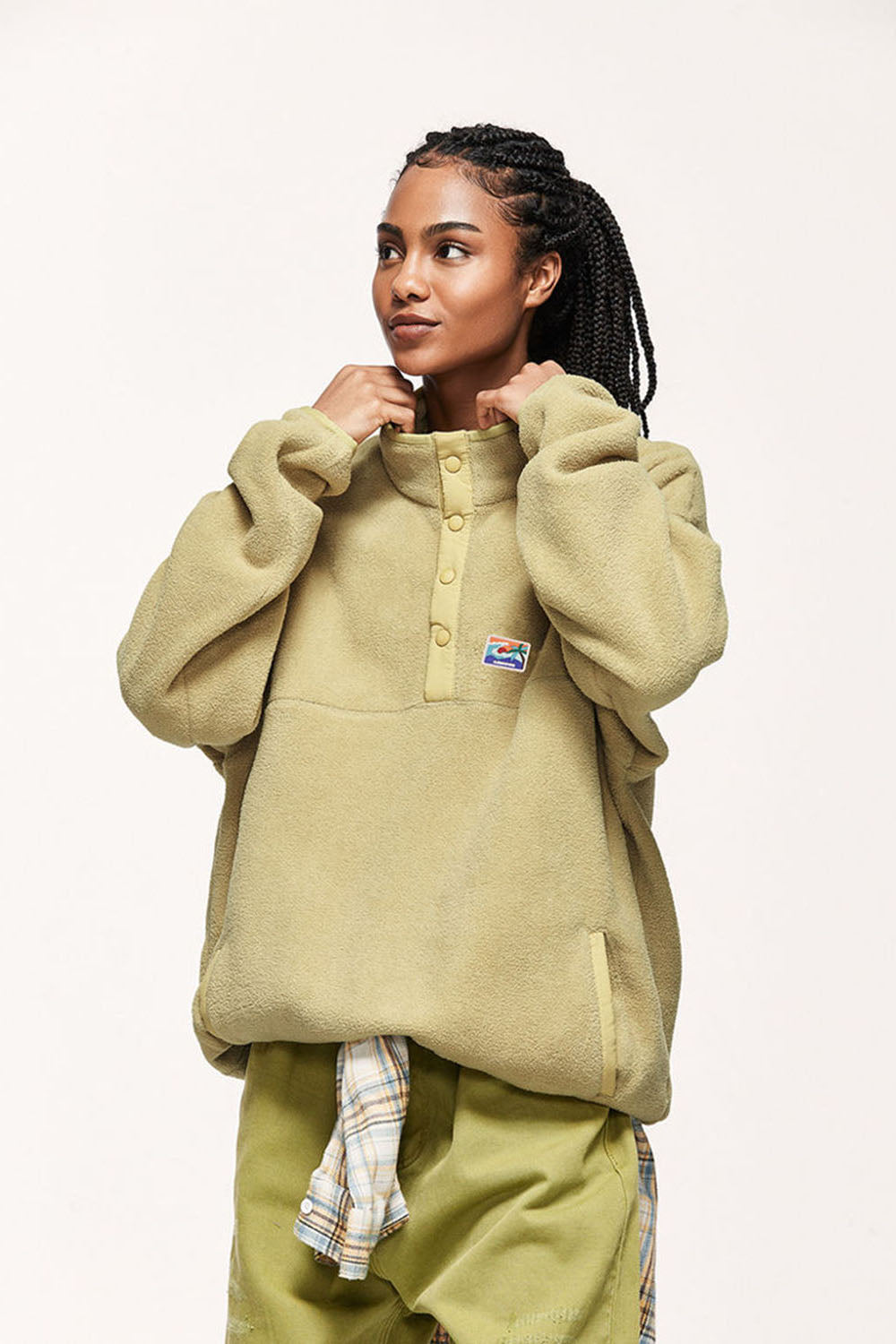 Thick 320g Pile Fleece Warm Pullover Sweatshirt: Loose-Fit Top