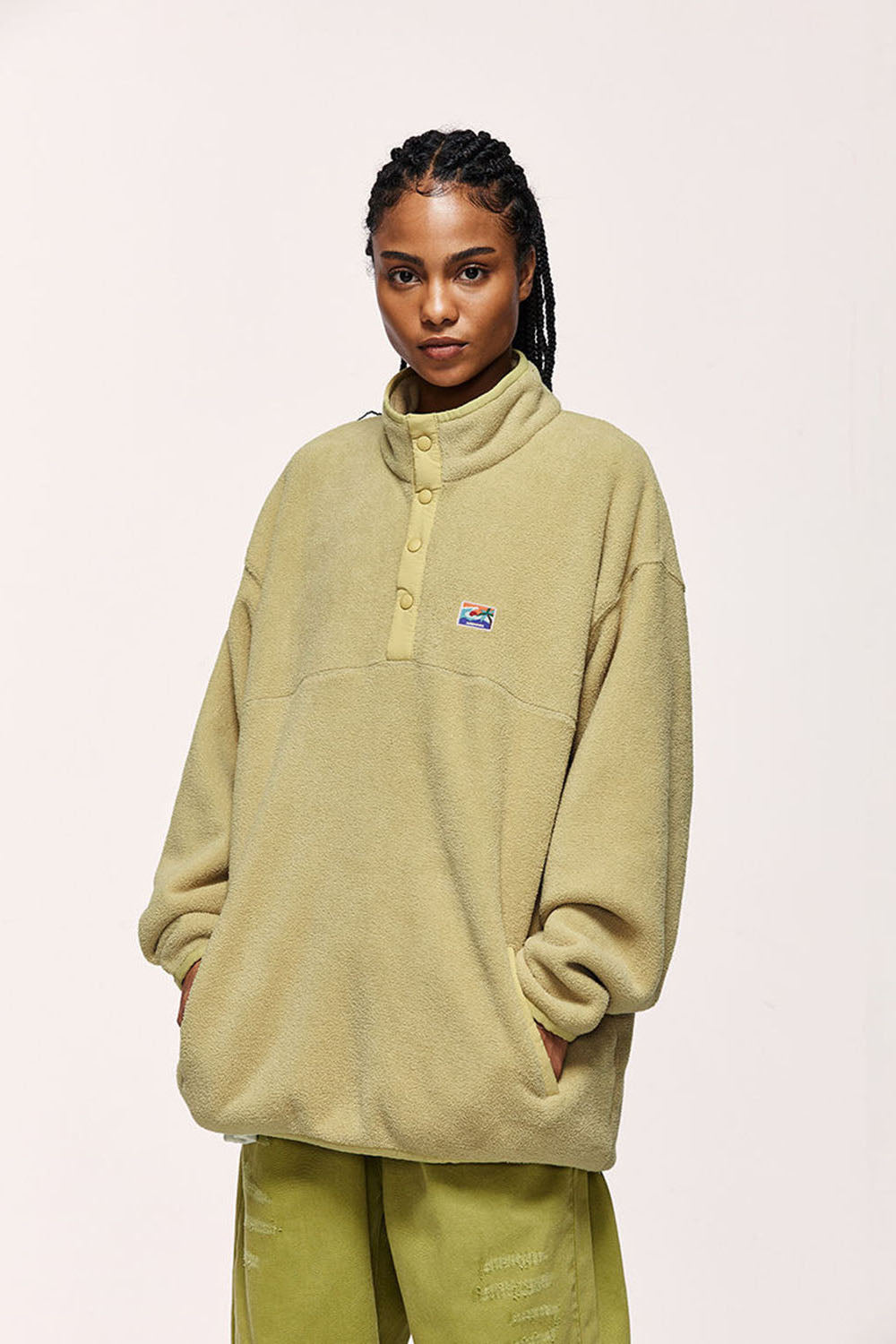 Thick 320g Pile Fleece Warm Pullover Sweatshirt: Loose-Fit Top