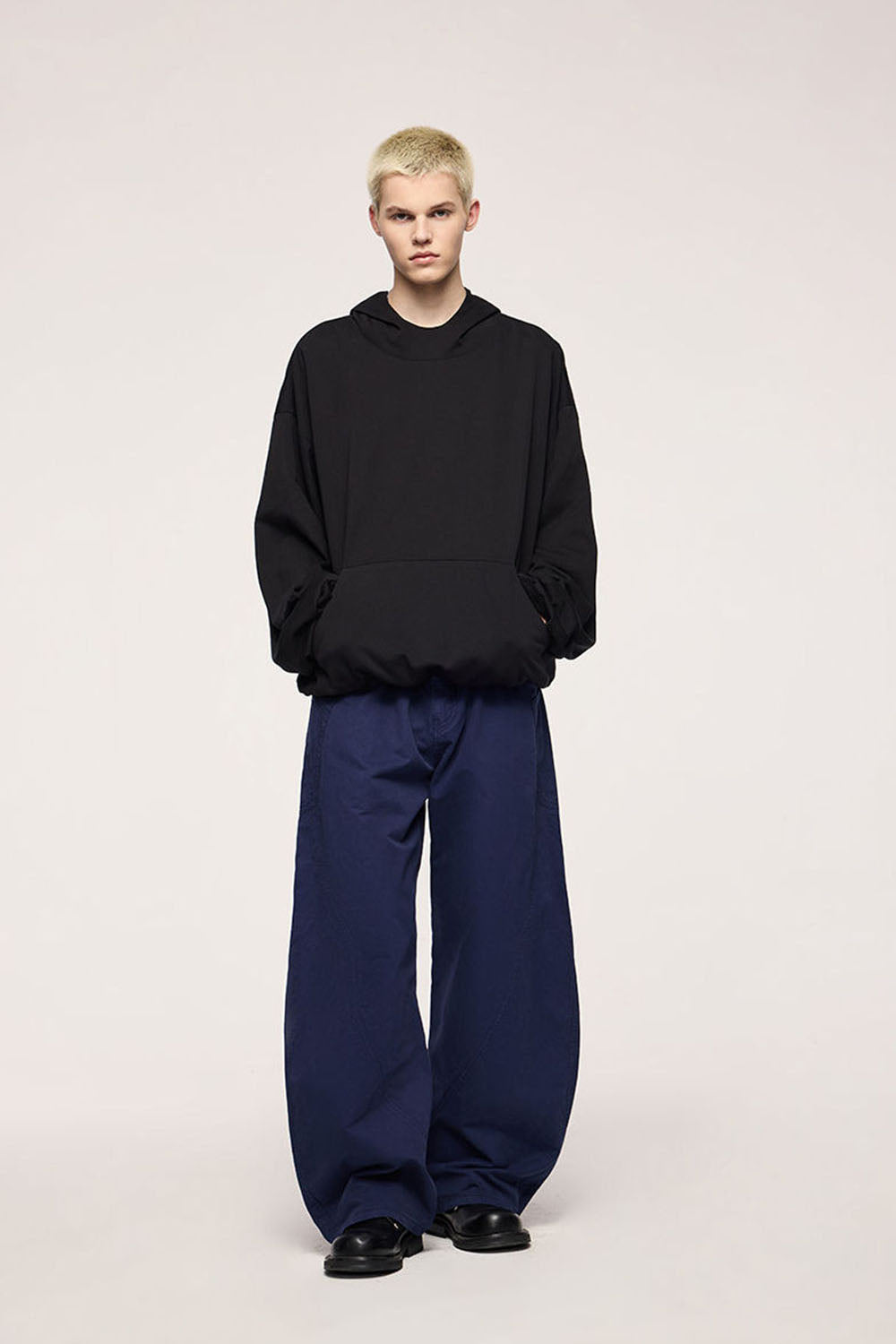 Double-Layer Gossamer Cotton Hoodie: Casual Cropped Pullover Top