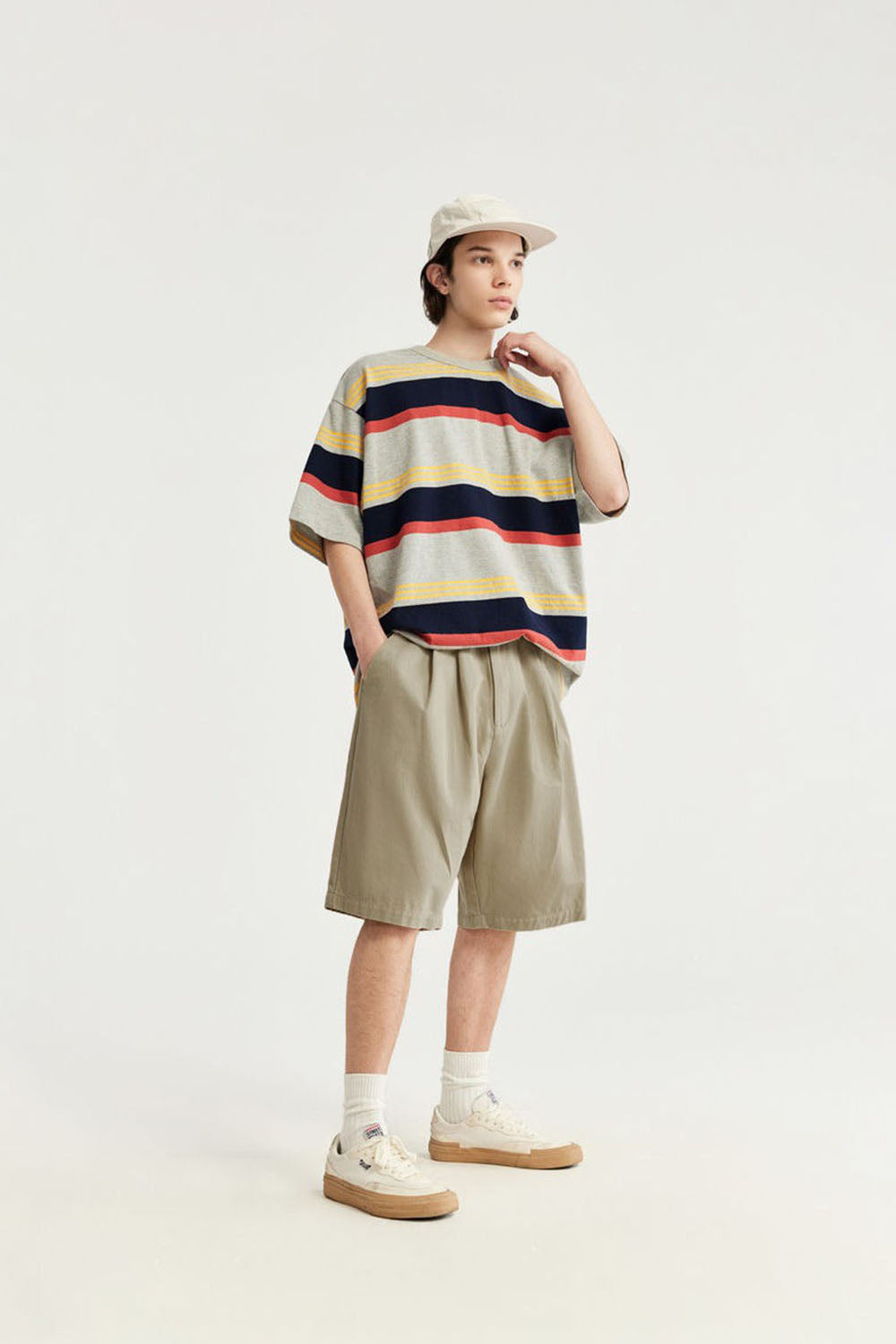 Dual Pleat Suit Shorts: Casual Loose Wide-Leg Suit Shorts for Men