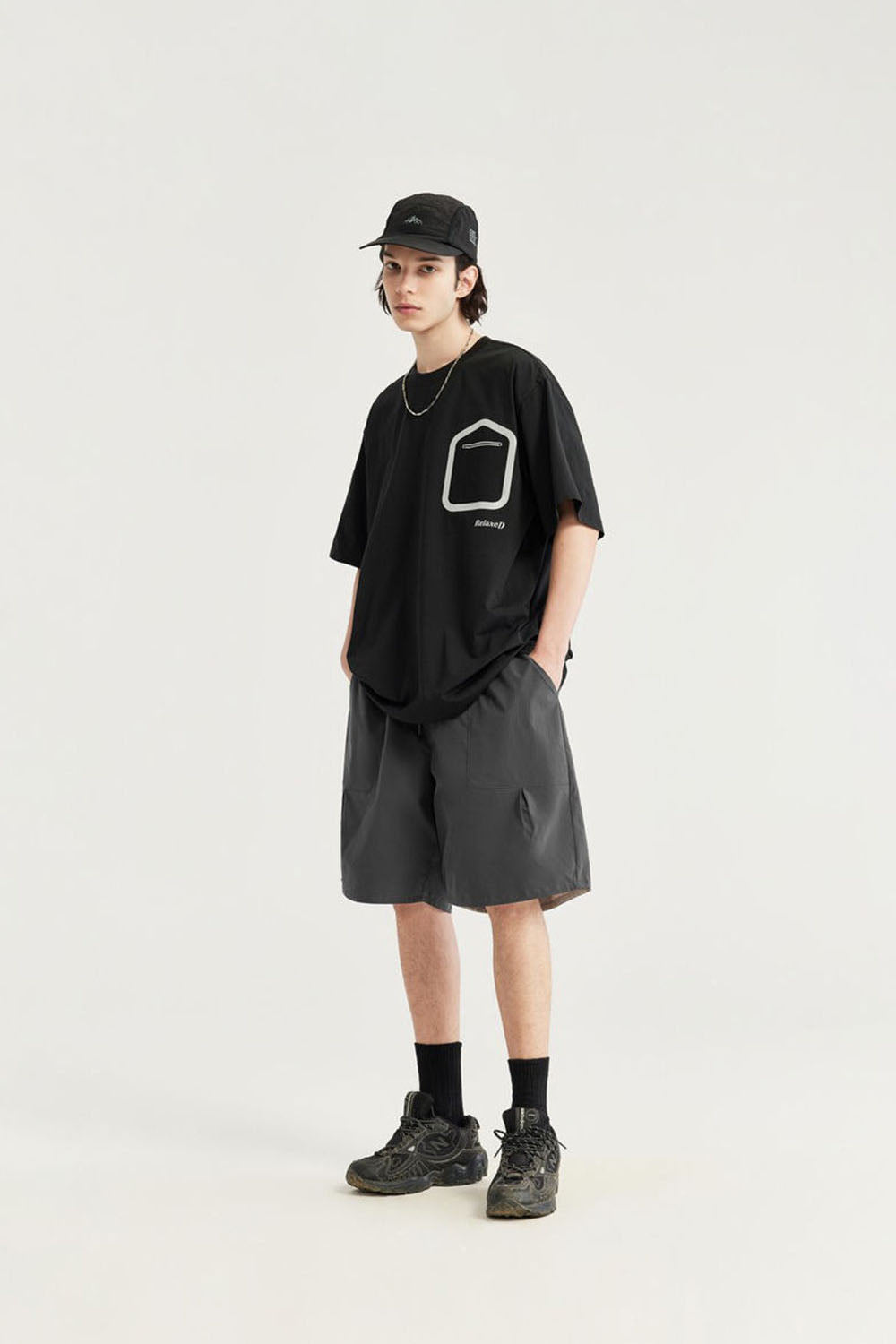 Reversible Utility Shorts: Streetwear Loose Basic Casual Mid-Length Shorts