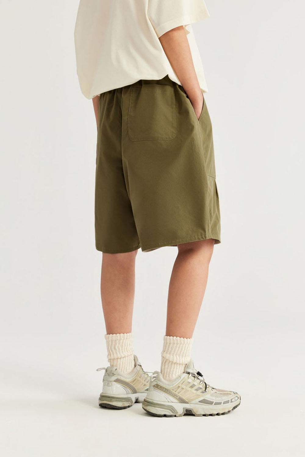 Reversible Utility Shorts: Streetwear Loose Basic Casual Mid-Length Shorts