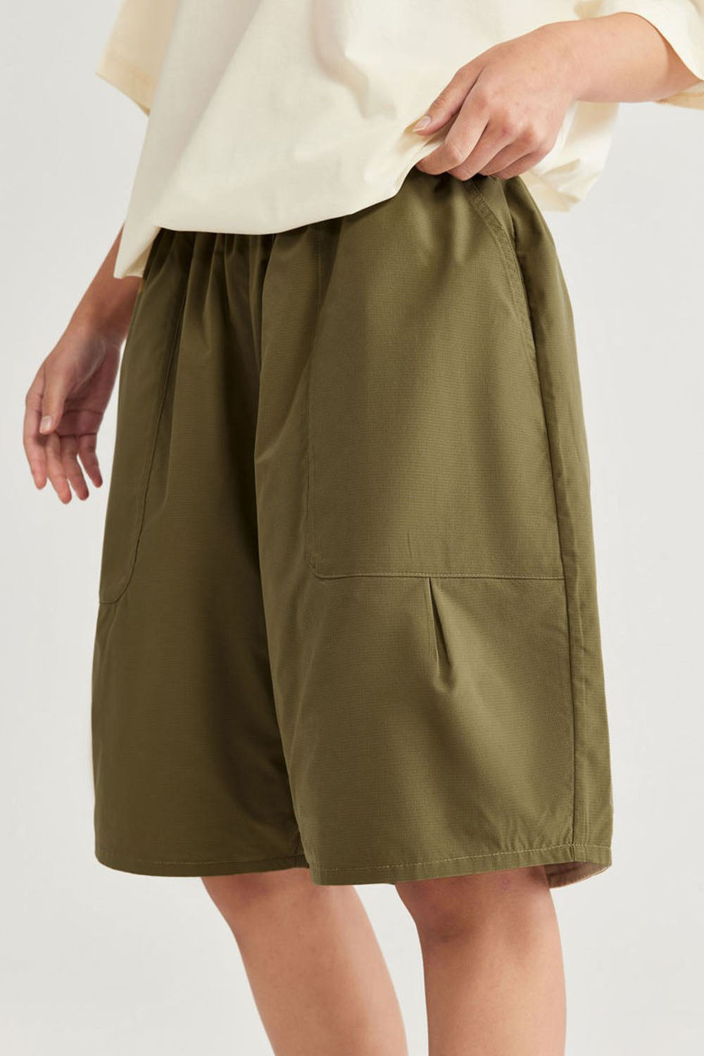 Reversible Utility Shorts: Streetwear Loose Basic Casual Mid-Length Shorts