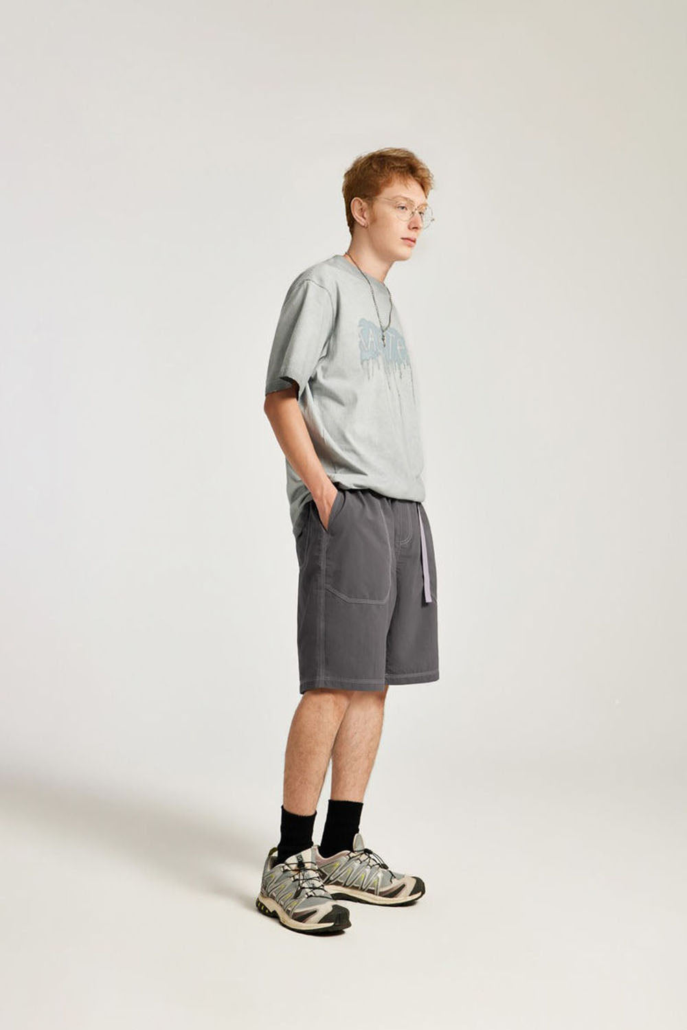 Moisture-Wicking Contrast Color Shorts: Casual Utility Mid-Length Shorts