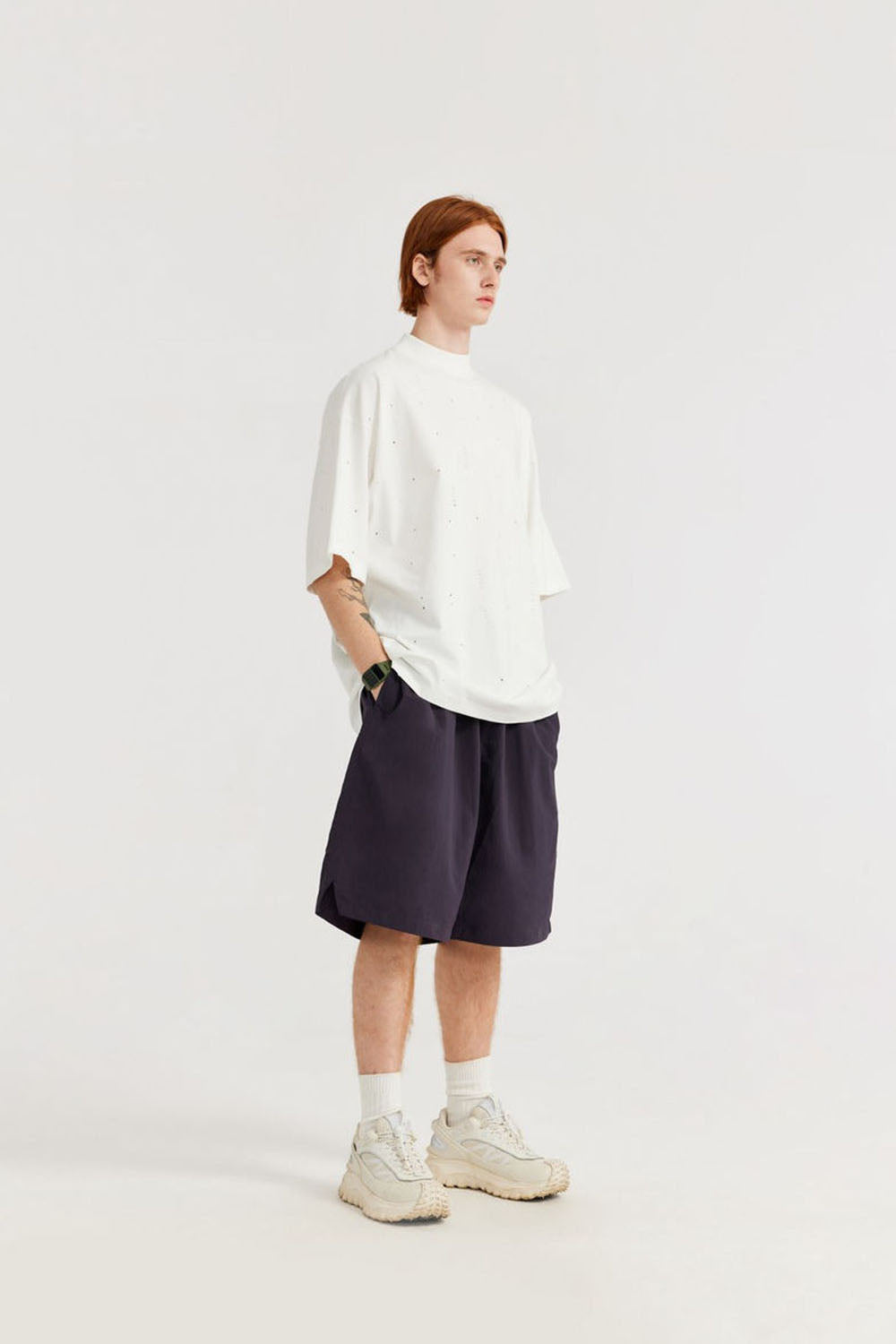 Moisture-Wicking Bermuda Shorts: Street Style Loose-Fit Shorts