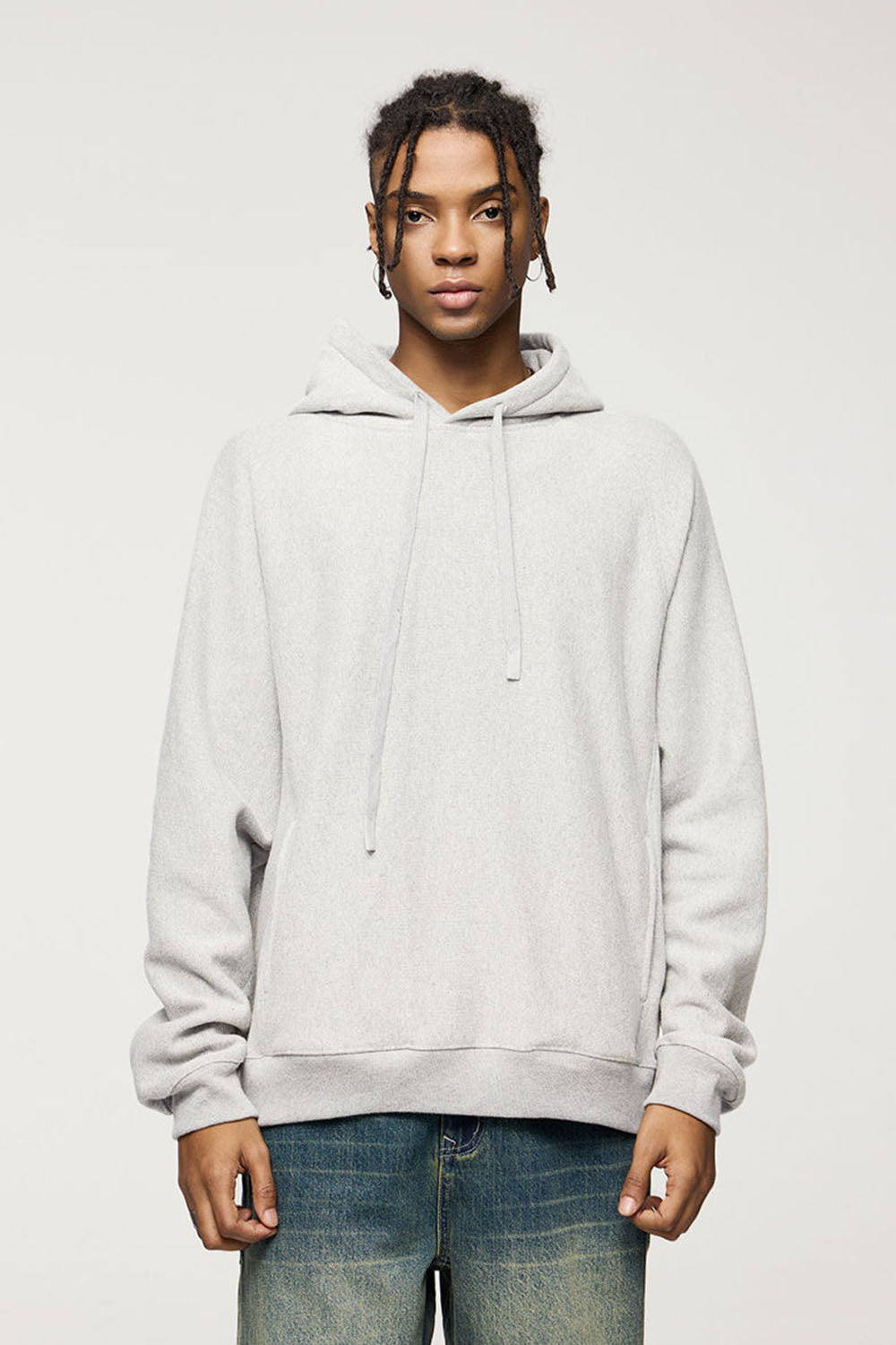 Vintage Cross-Weave Hooded Athletic Sweatshirt: Retro Fleece Hoodie