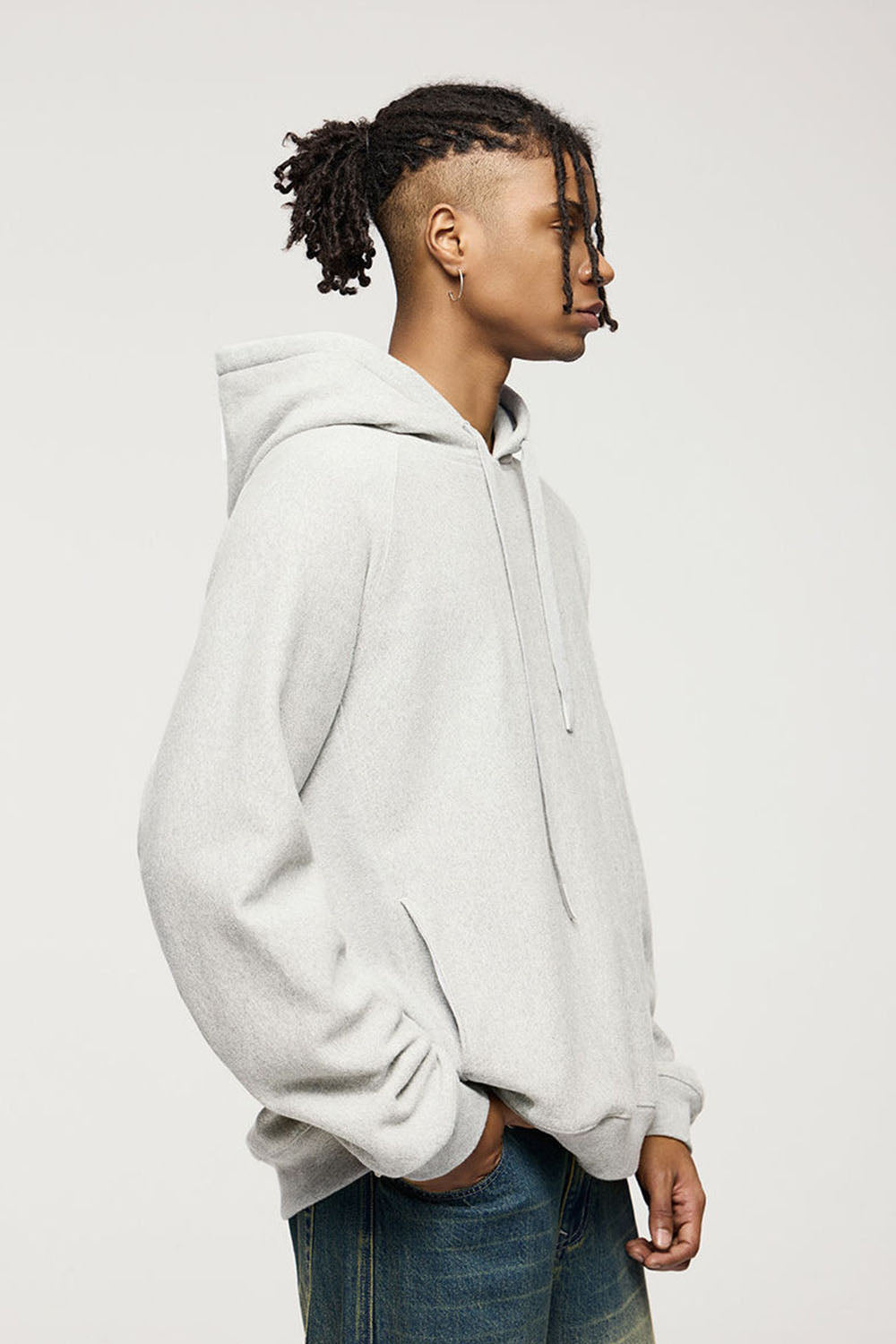 Vintage Cross-Weave Hooded Athletic Sweatshirt: Retro Fleece Hoodie