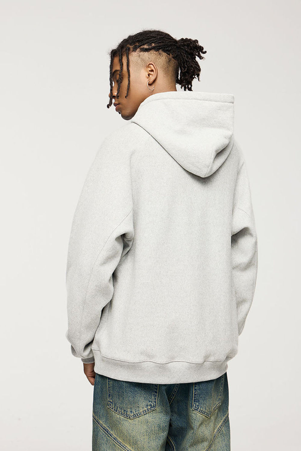 Vintage Cross-Weave Hooded Athletic Sweatshirt: Retro Fleece Hoodie