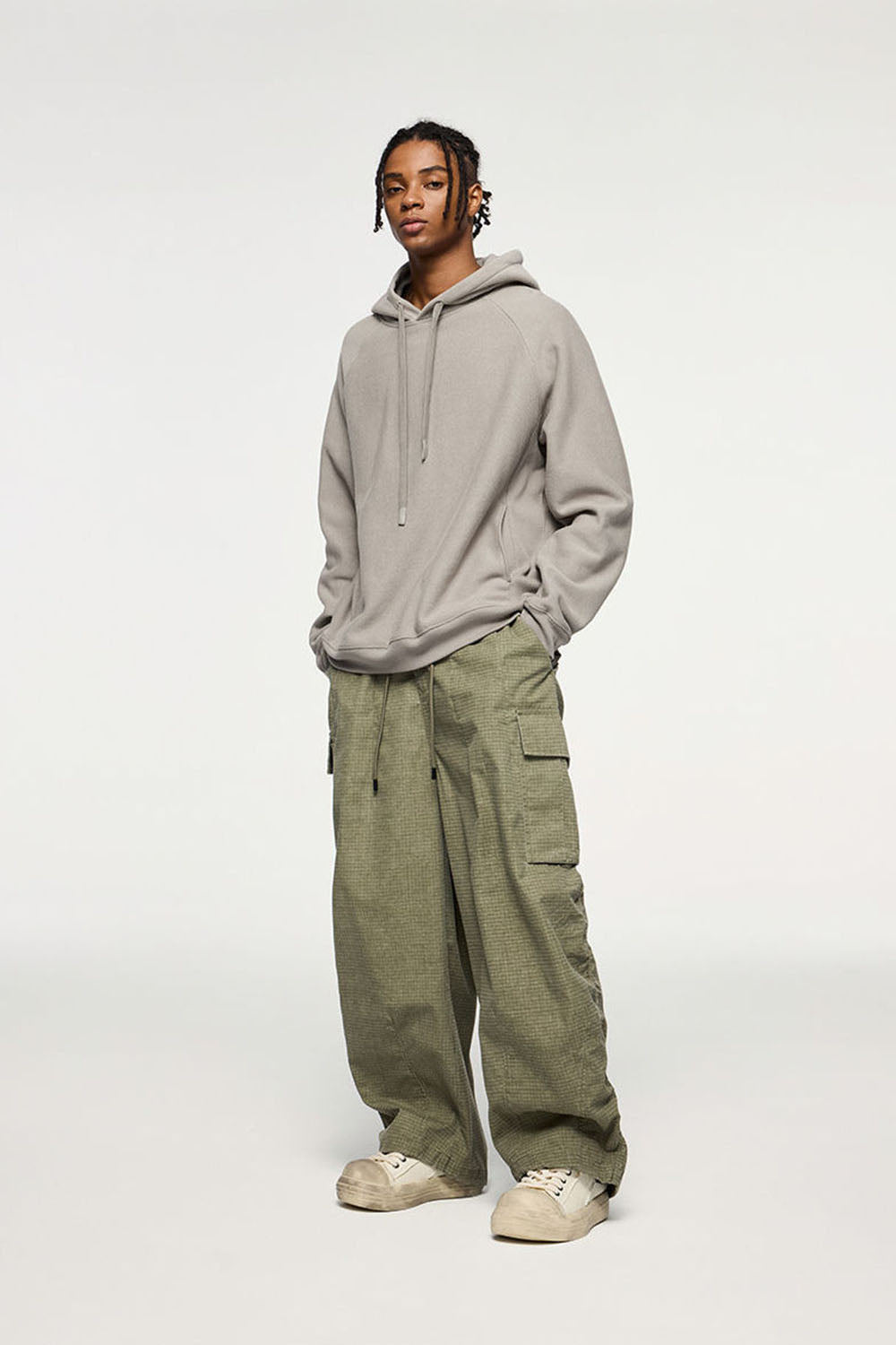 Vintage Cross-Weave Hooded Athletic Sweatshirt: Retro Fleece Hoodie