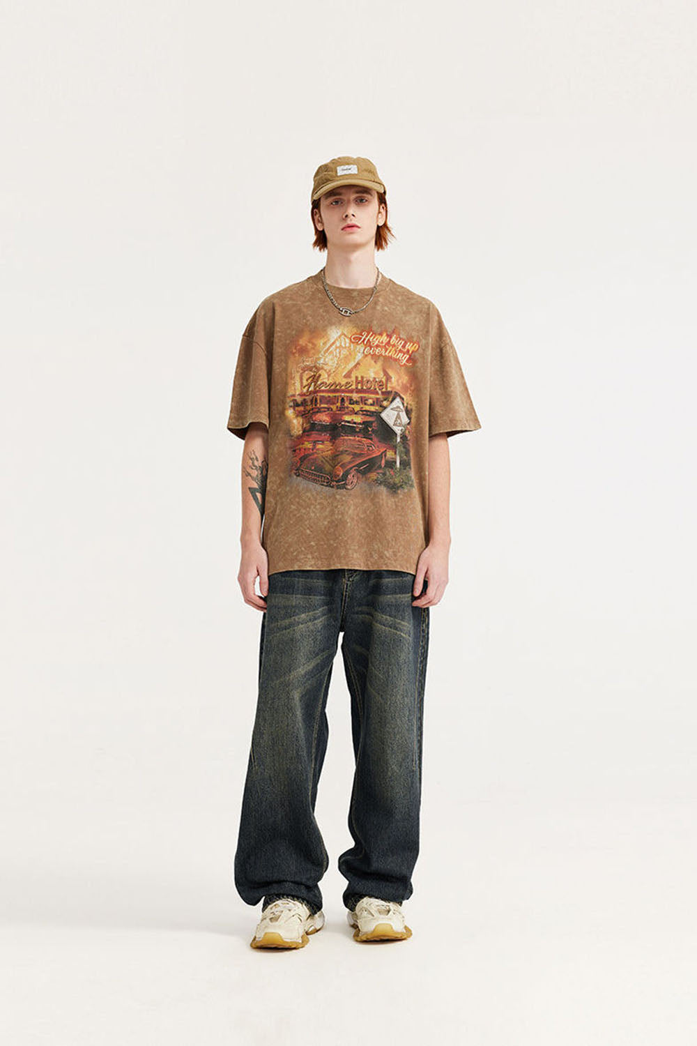 Vintage Cut Wide-Leg Denim Jeans: Street-Style Washed Loose Jeans