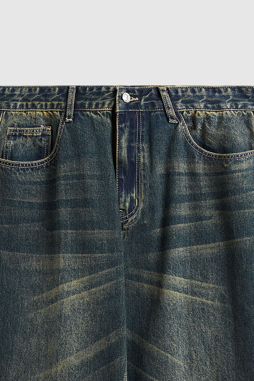 Vintage Cut Wide-Leg Denim Jeans: Street-Style Washed Loose Jeans