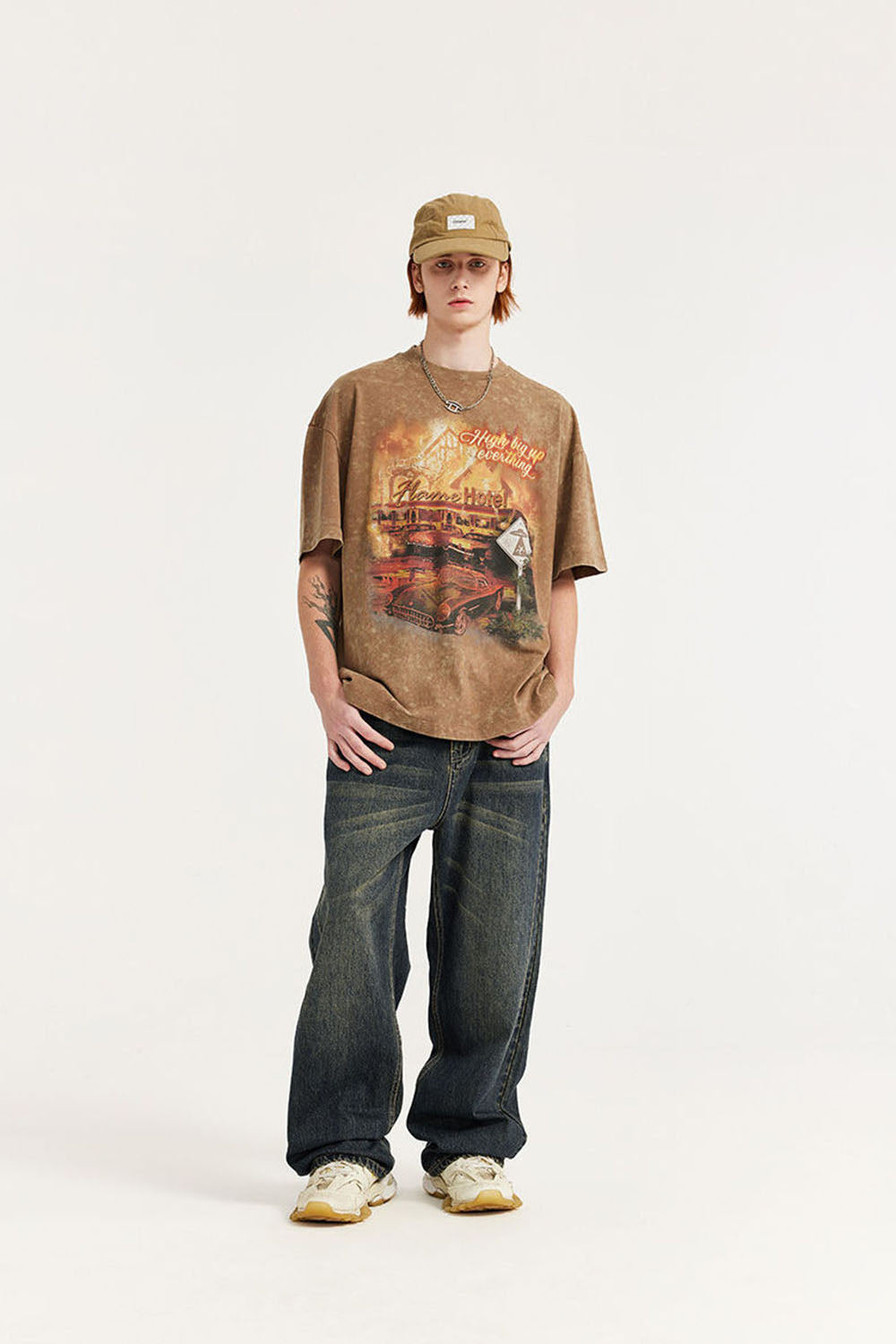 Vintage Cut Wide-Leg Denim Jeans: Street-Style Washed Loose Jeans