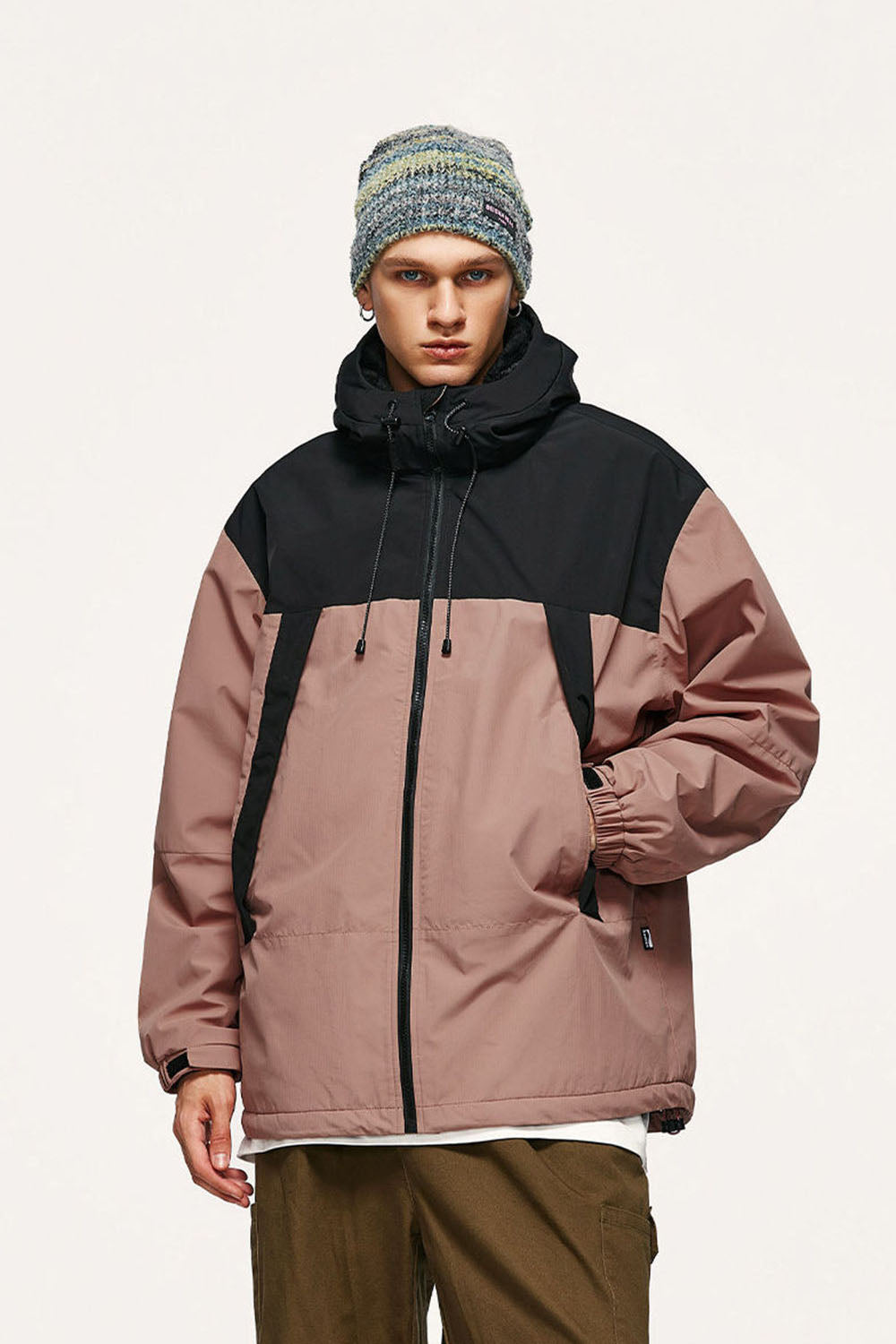 Warm Fleece-Lined Outdoor Windproof Jacket with Zipper