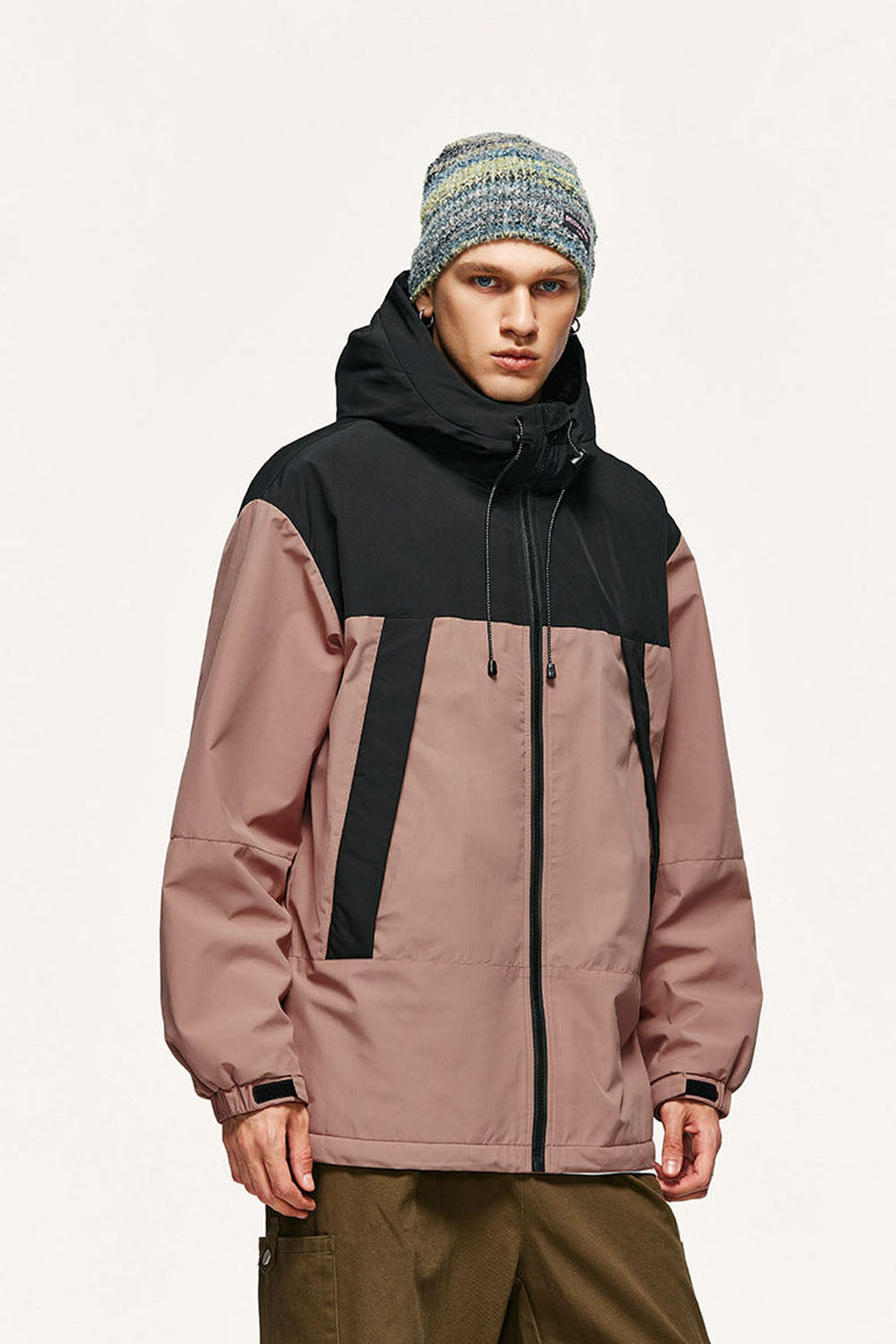 Warm Fleece-Lined Outdoor Windproof Jacket with Zipper