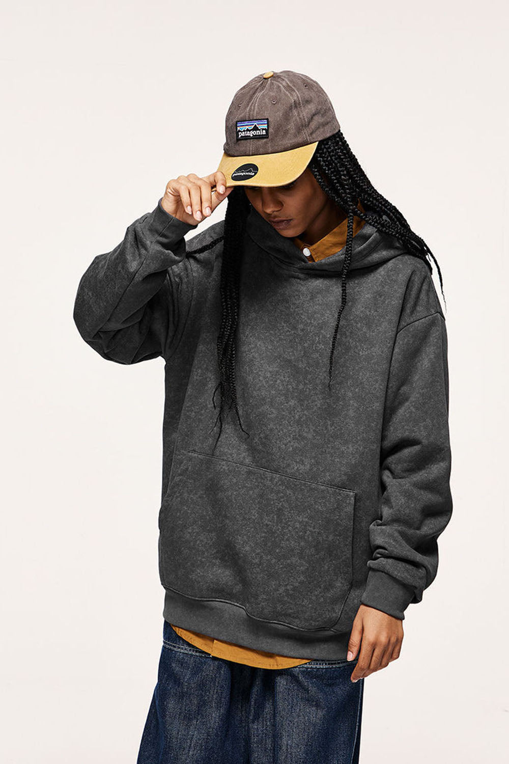 Wasteland Batik Dye Hoodie: Street Style Loose Fit Hooded Sweatshirt