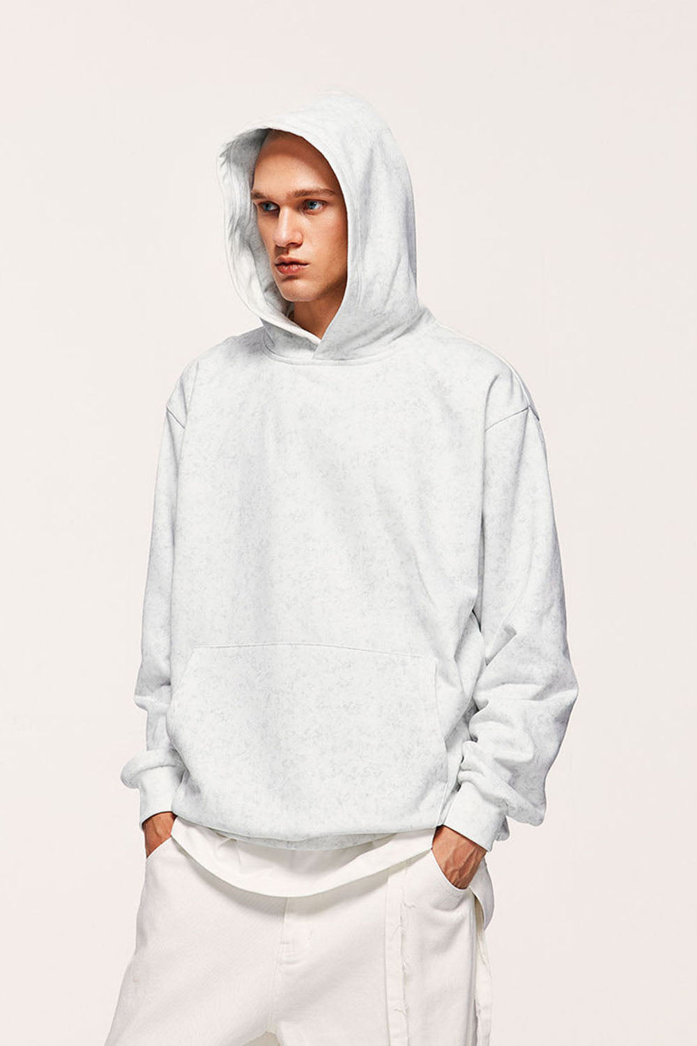 Wasteland Batik Dye Hoodie: Street Style Loose Fit Hooded Sweatshirt