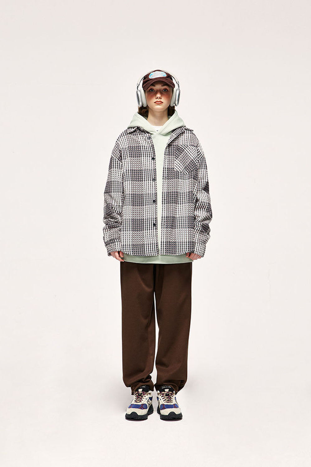 Heavyweight Plaid Shirt Jacket: Loose Fit Casual Long Sleeve Shirt