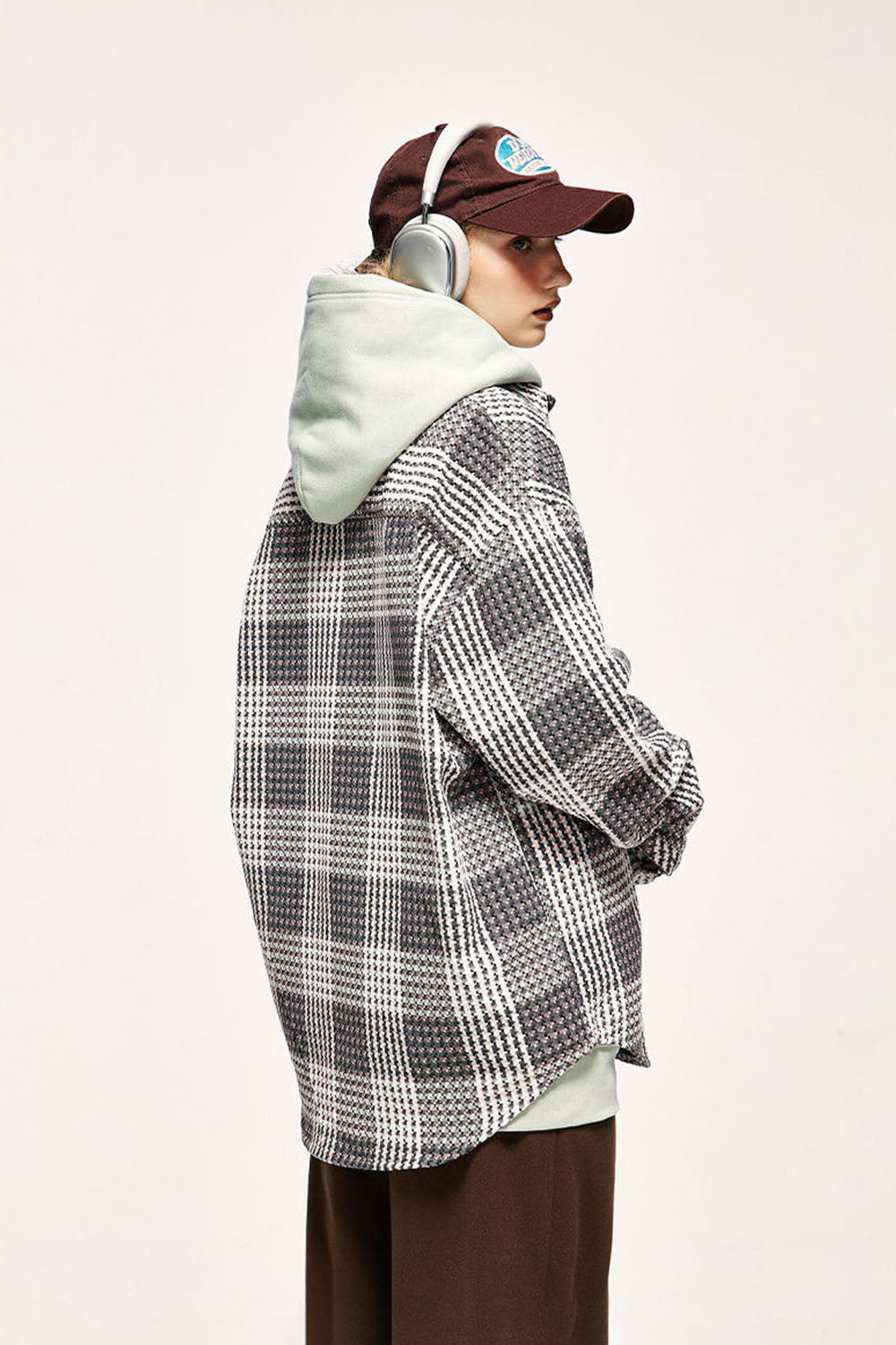 Heavyweight Plaid Shirt Jacket: Loose Fit Casual Long Sleeve Shirt