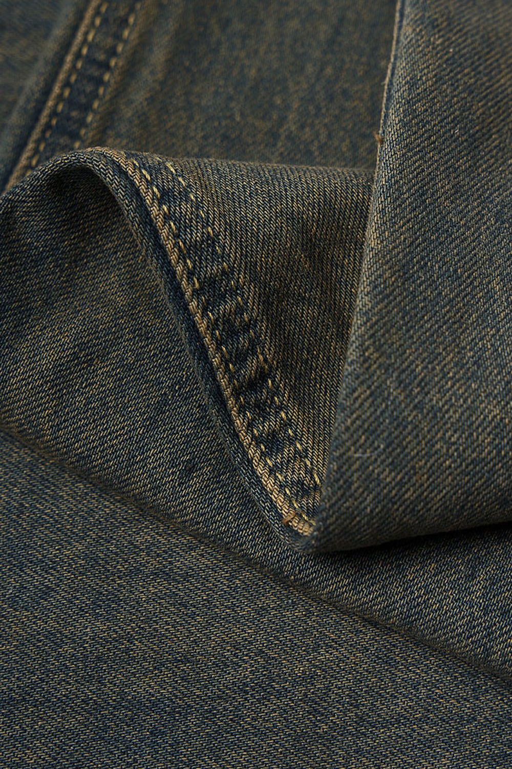 Vintage Washed Floor-Length Wide Jeans: Streetwear Distressed Denim