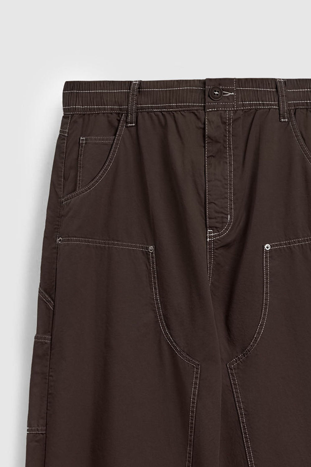 Garment-Washed Logger Pants: Loose Wide-Leg Utility Trousers
