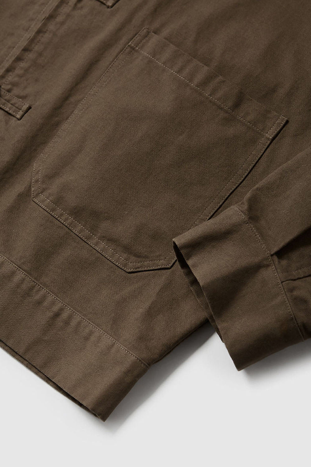 Thick Twill Utility Zip Jacket with Frog-Button Details for Men