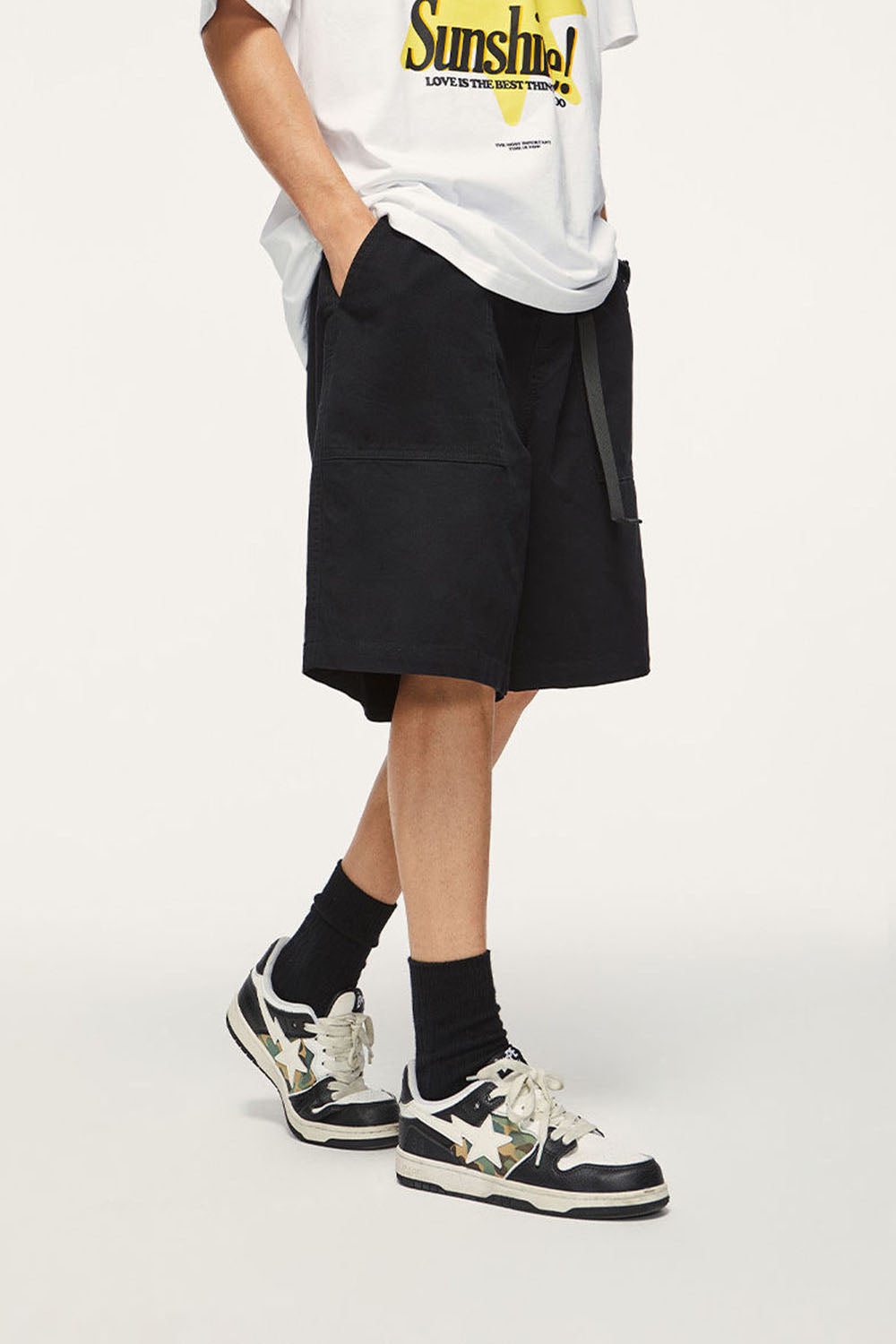 Wide-Leg Workwear Shorts