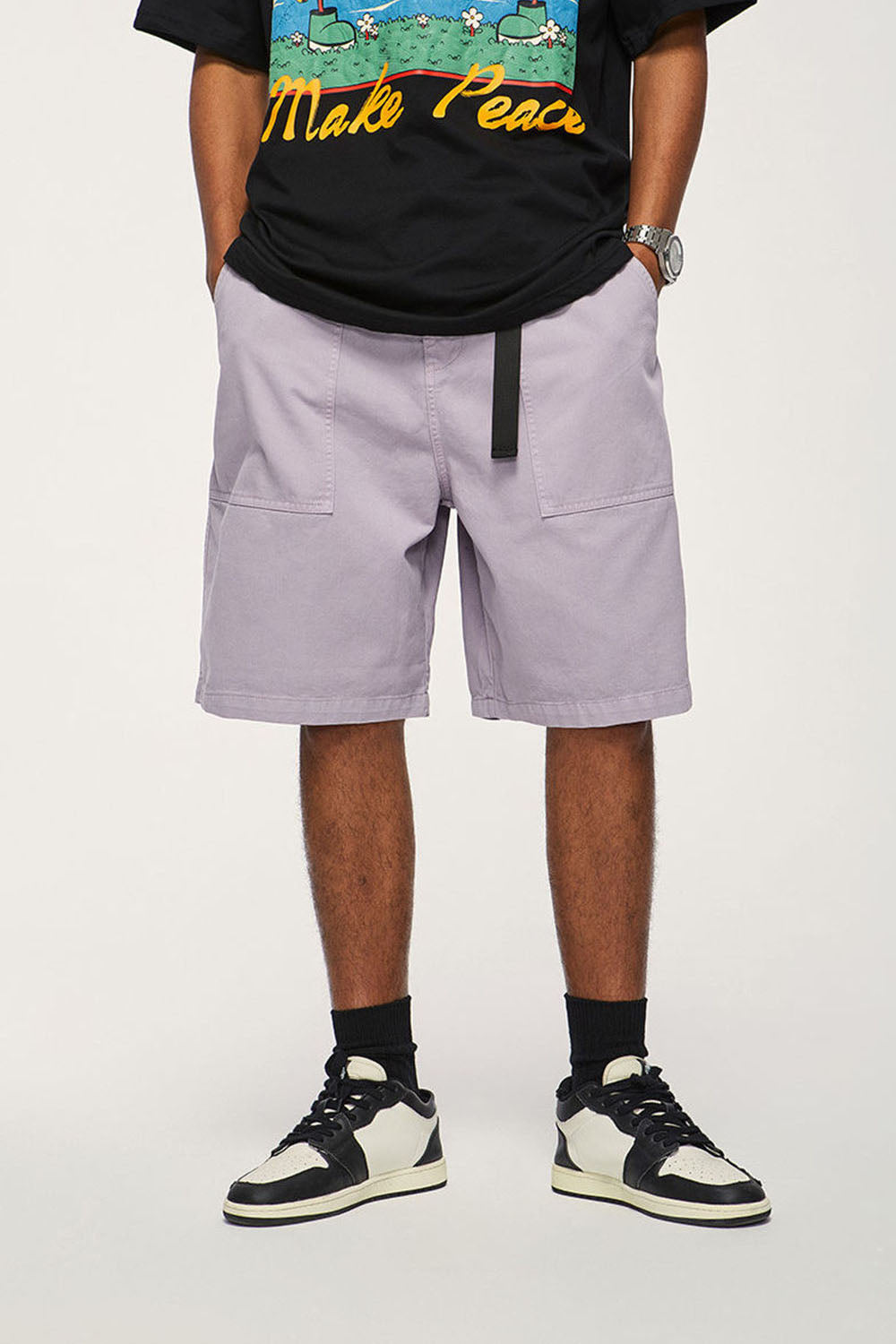 Wide-Leg Workwear Shorts