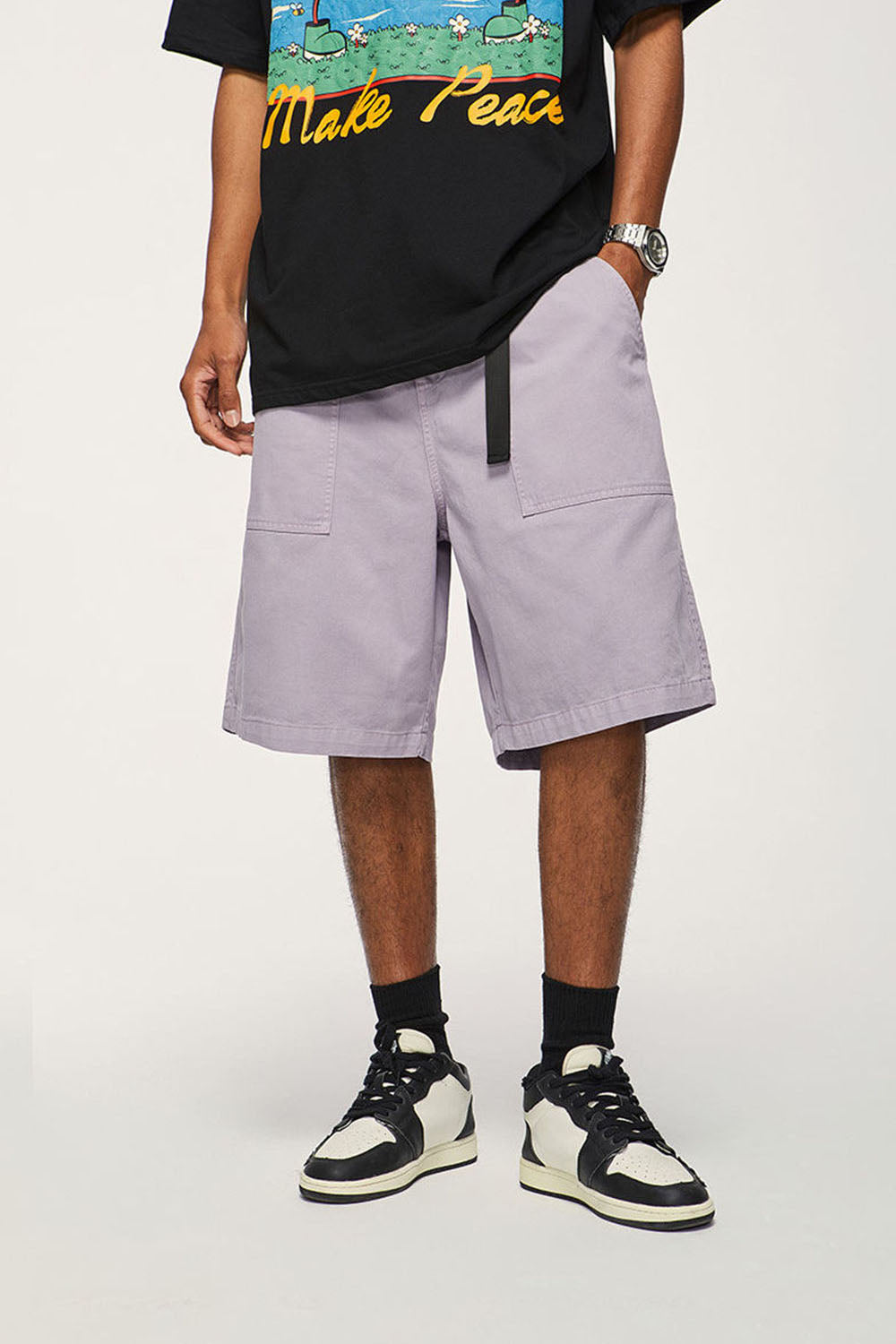 Wide-Leg Workwear Shorts