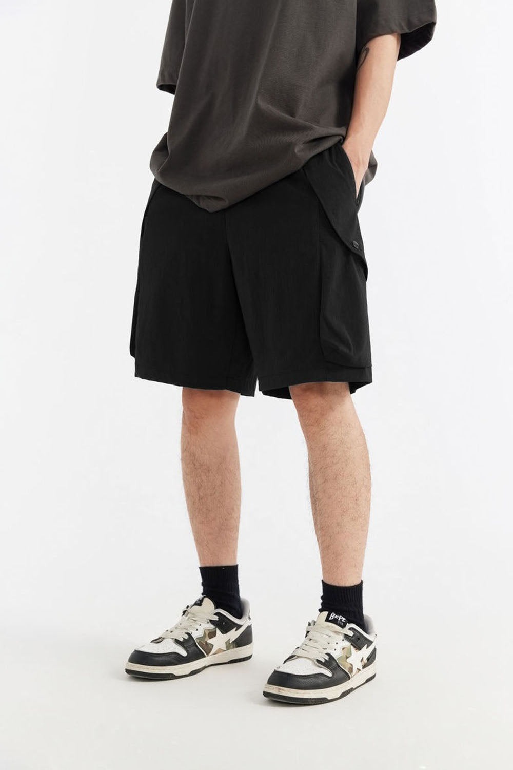 Men's Plaid Elastic Sports Shorts