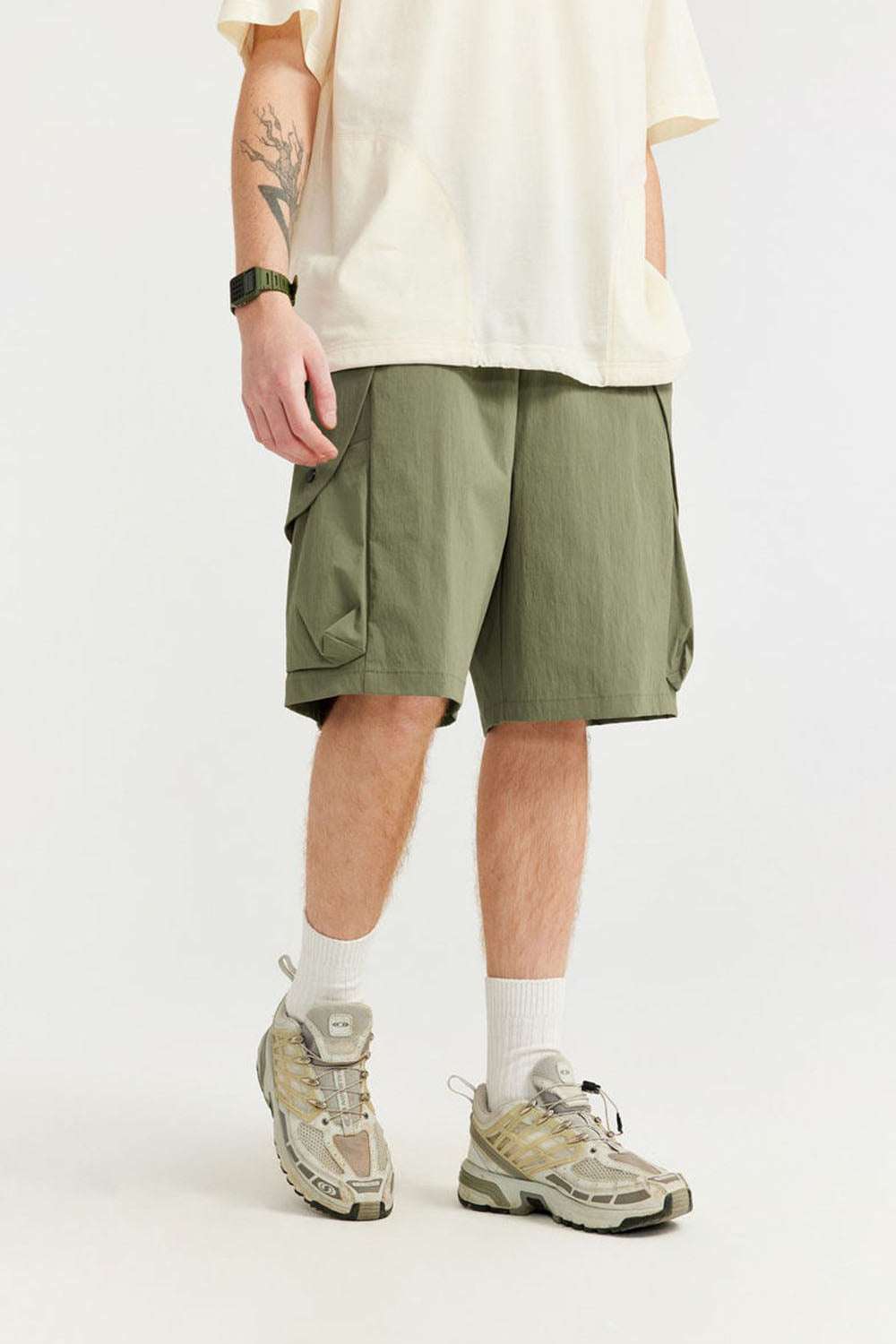Men's Plaid Elastic Sports Shorts