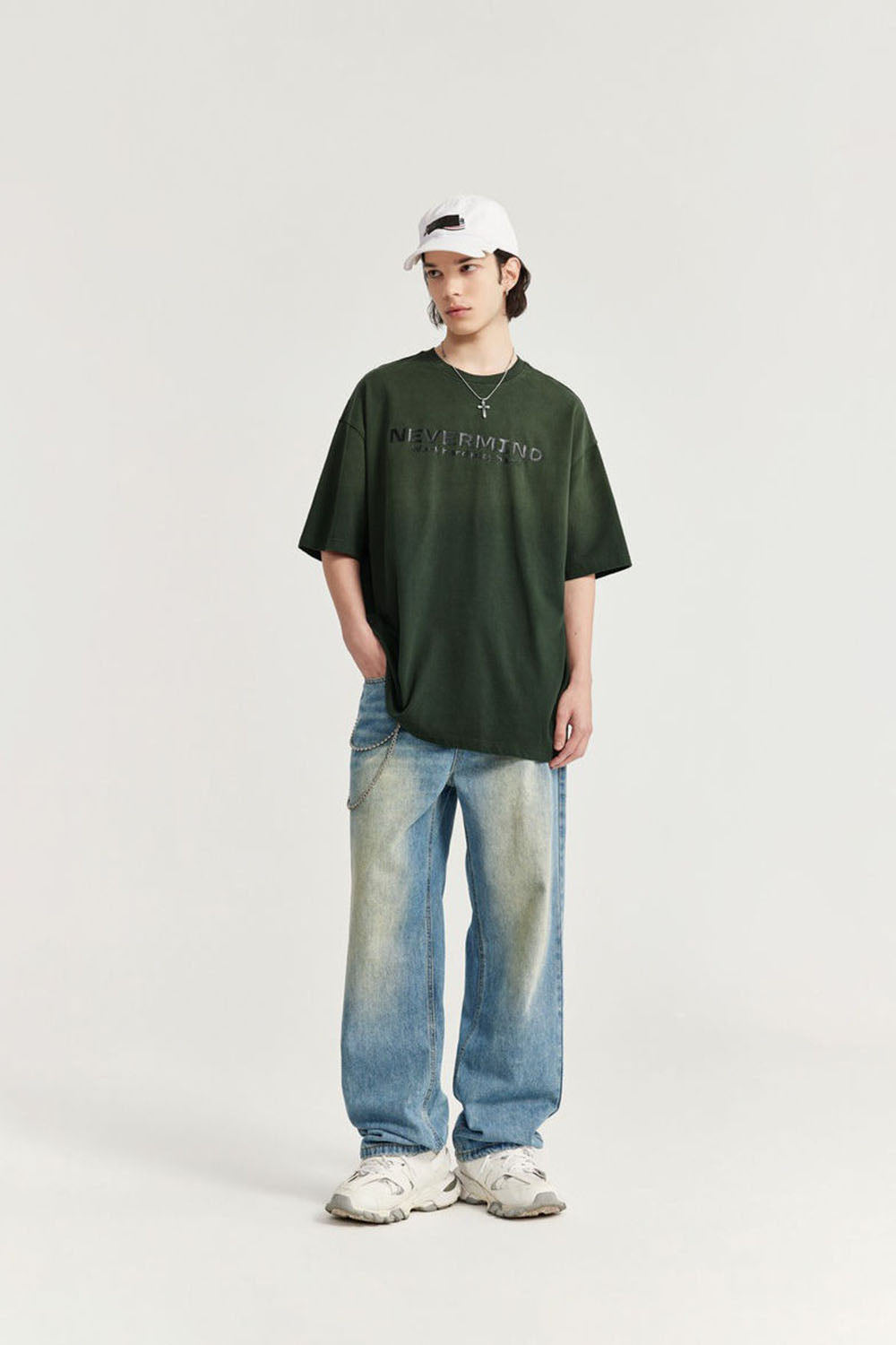 Vintage Gradient Wash Print Short Sleeve T-shirt