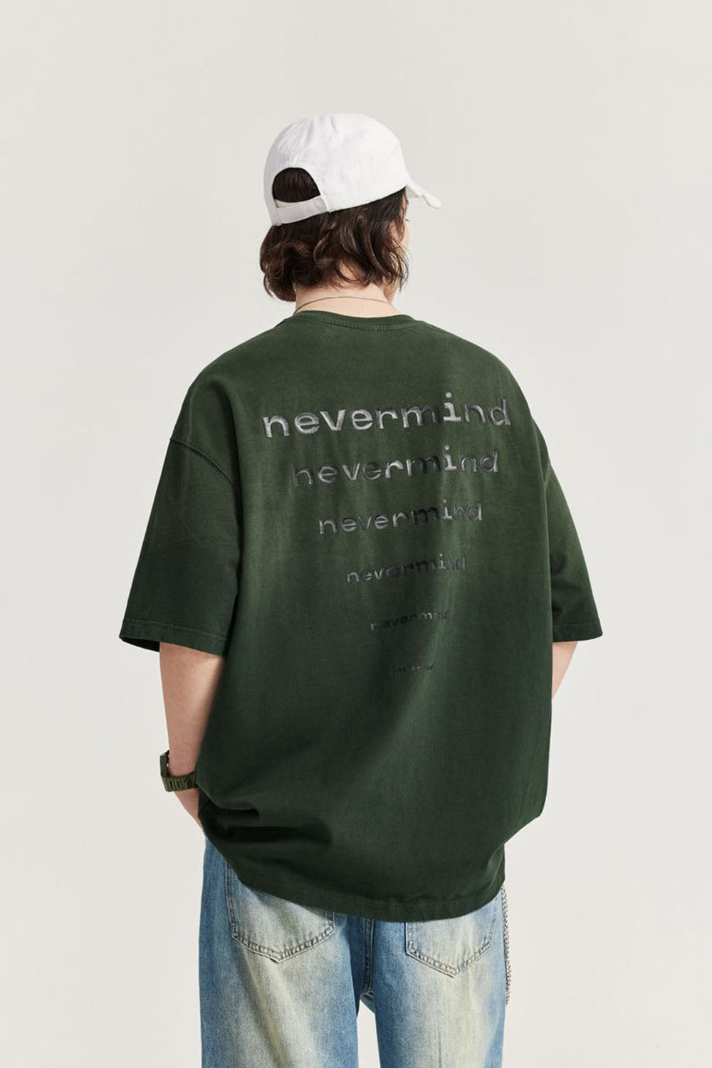 Vintage Gradient Wash Print Short Sleeve T-shirt