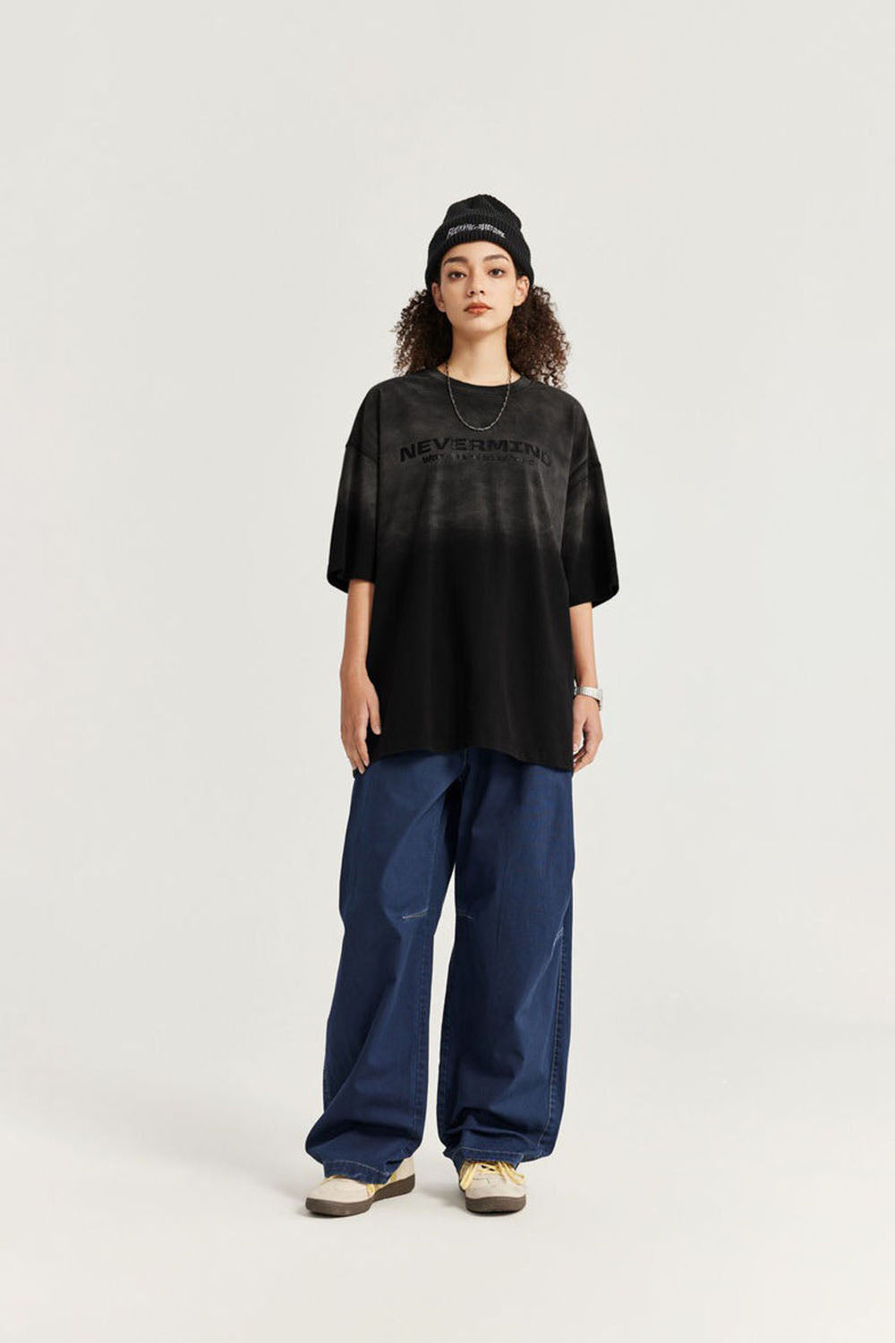 Vintage Gradient Wash Print Short Sleeve T-shirt