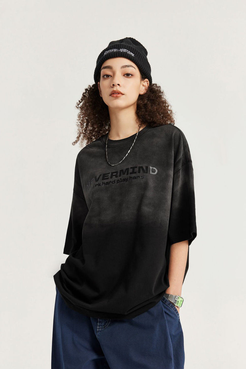 Vintage Gradient Wash Print Short Sleeve T-shirt